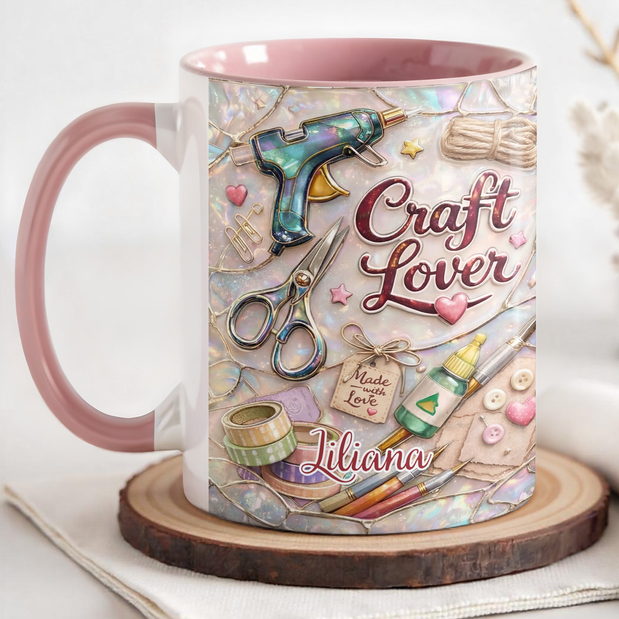 Personalized Craft Lover Accent Mug Hot Glue Gun Coffee Cup Gifts Ideas For Her - Image 4