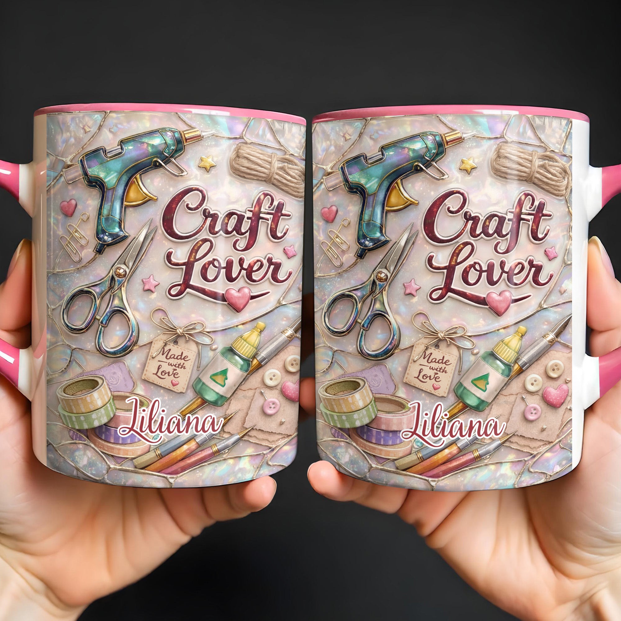 Personalized Craft Lover Accent Mug Hot Glue Gun Coffee Cup Gifts Ideas For Her - Image 5