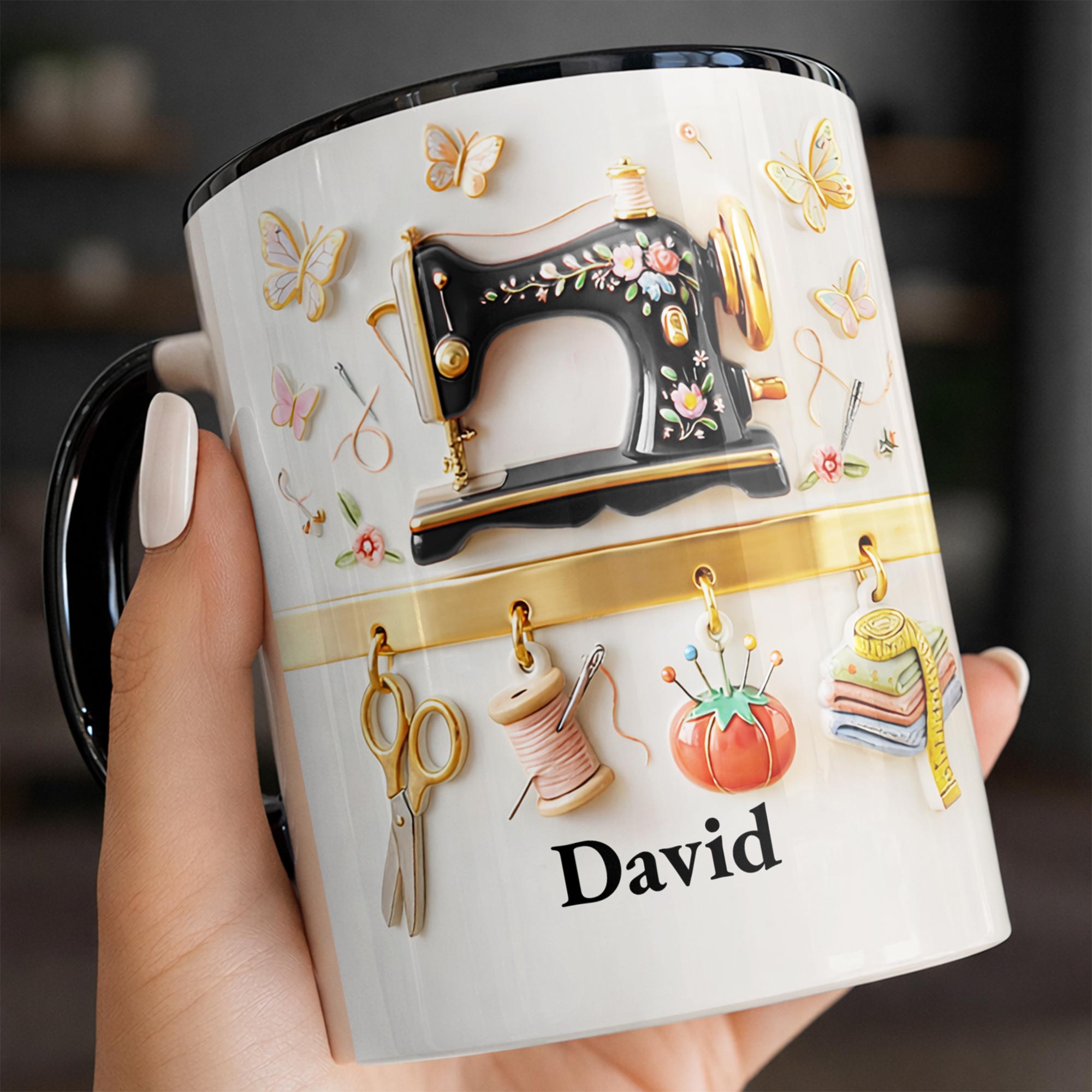 Personalized Crafting Sewing Machine Accent Mug Gifts For Sew Lovers - Image 5