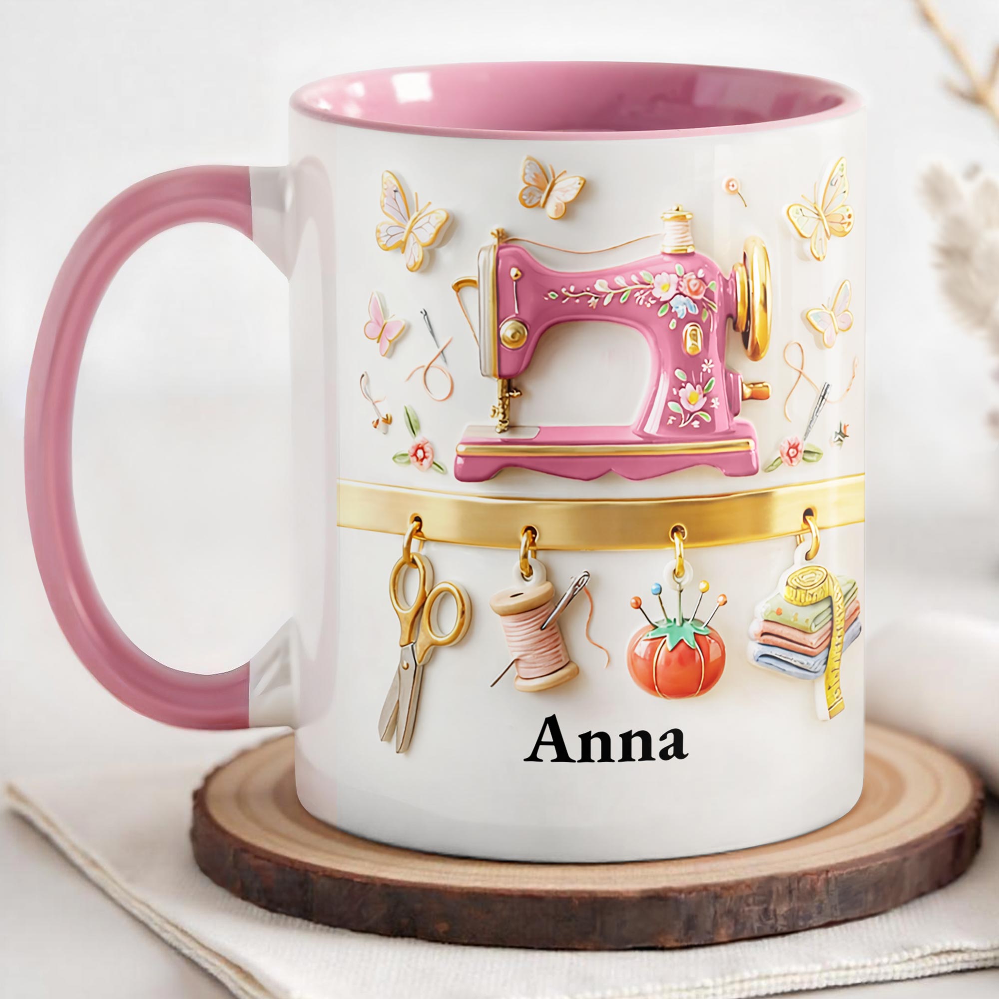 Personalized Crafting Sewing Machine Accent Mug Gifts For Sew Lovers - Image 3