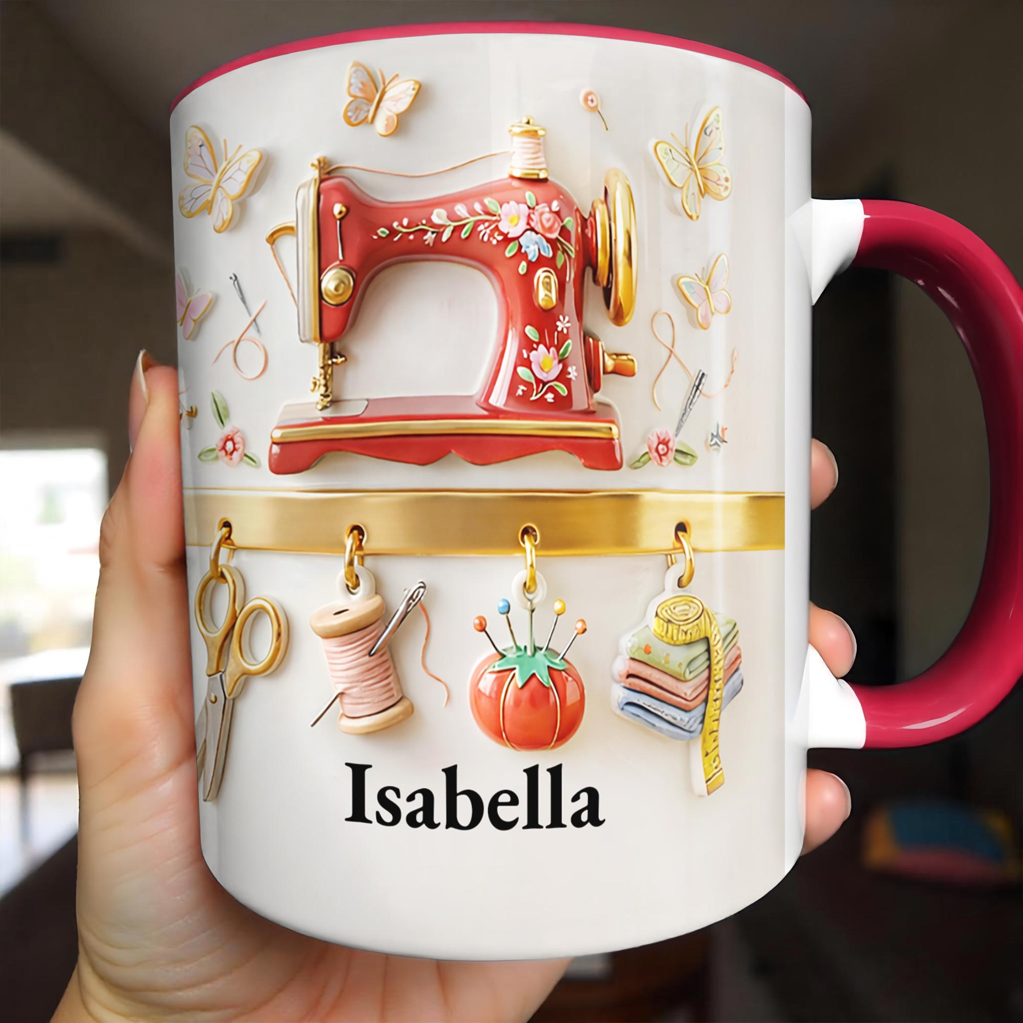 Personalized Crafting Sewing Machine Accent Mug Gifts For Sew Lovers - Image 4