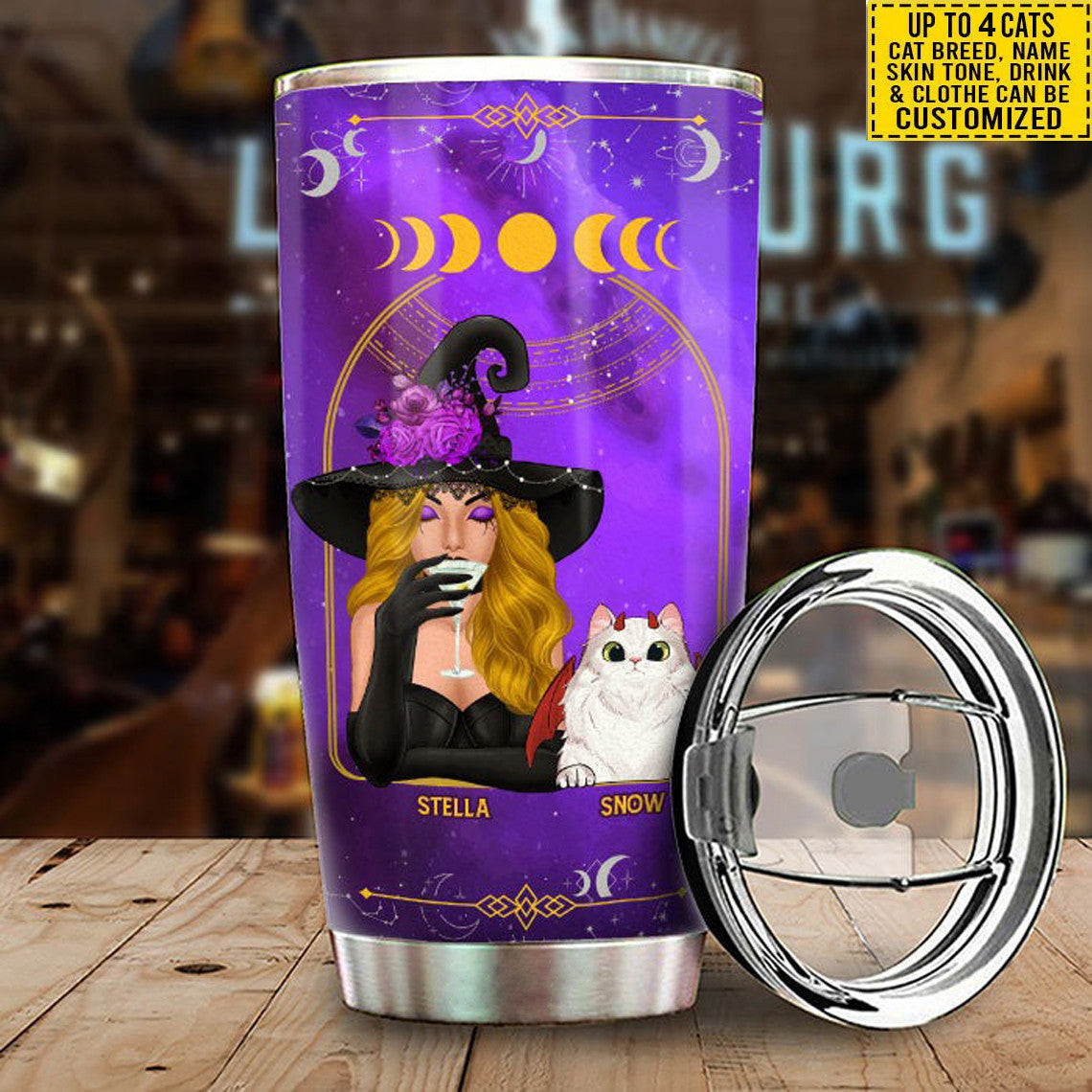 Personalized Crazy Cat Lady The Soul Of A Witch Tumbler Funny Halloween Customized Gifts - Image 6