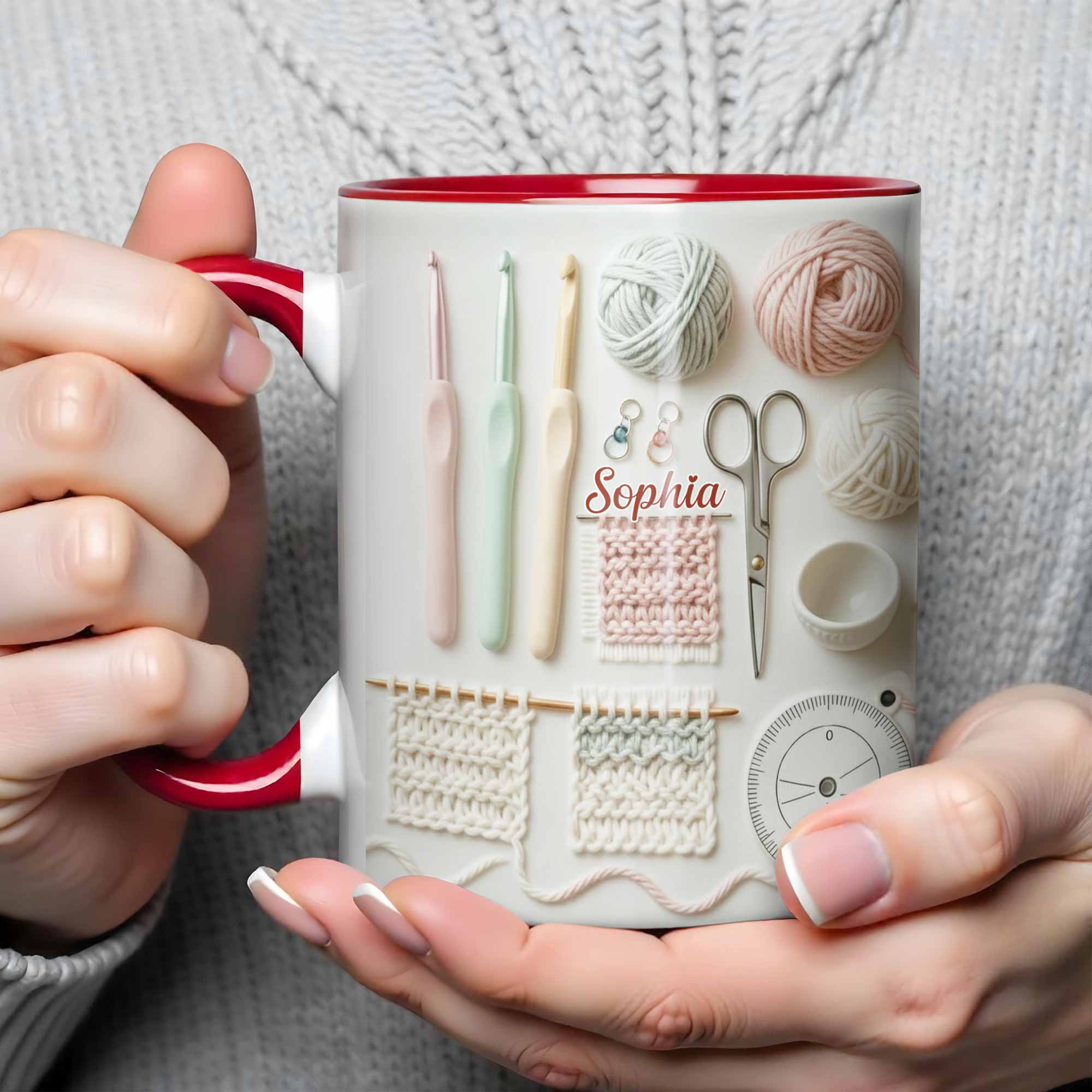 Personalized Crochet Accent Mug Love Crocheting Coffee Mug Gifts For Crocheters - Image 4
