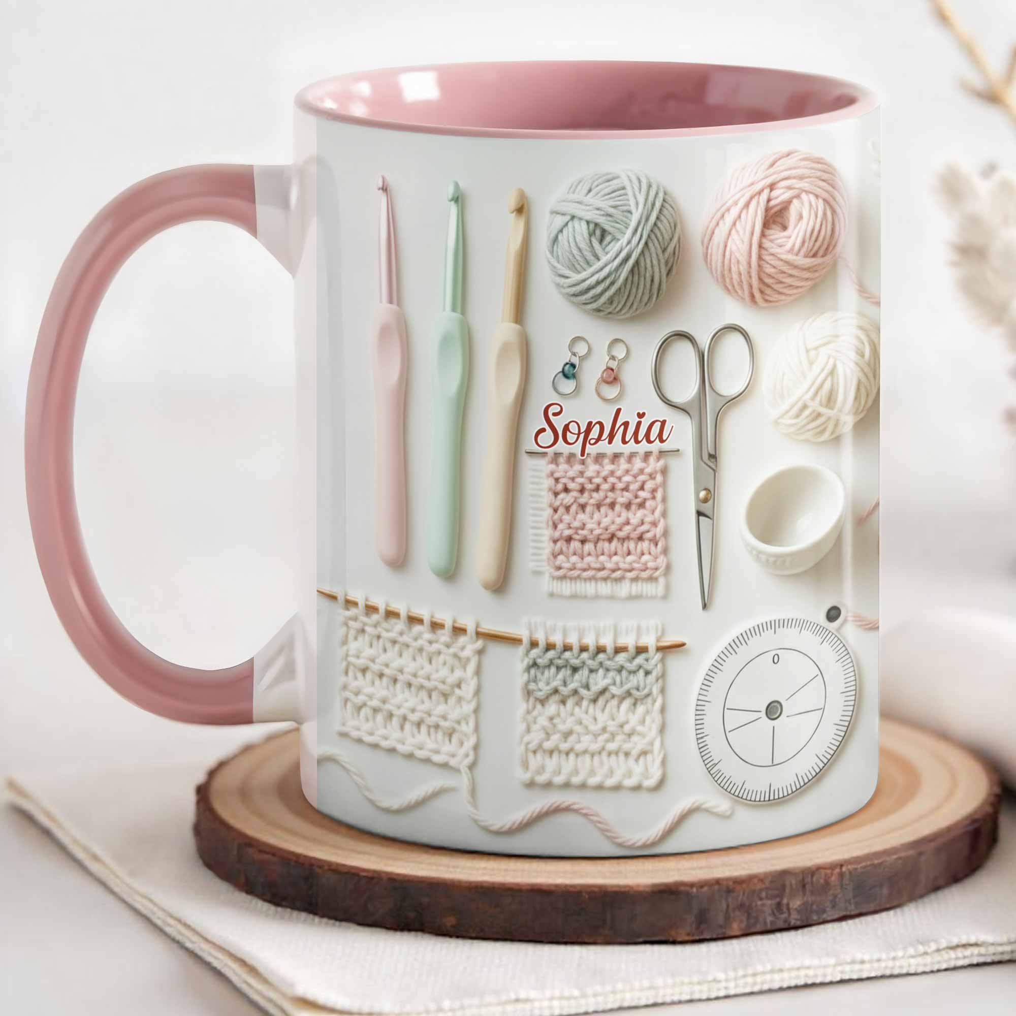 Personalized Crochet Accent Mug Love Crocheting Coffee Mug Gifts For Crocheters - Image 3