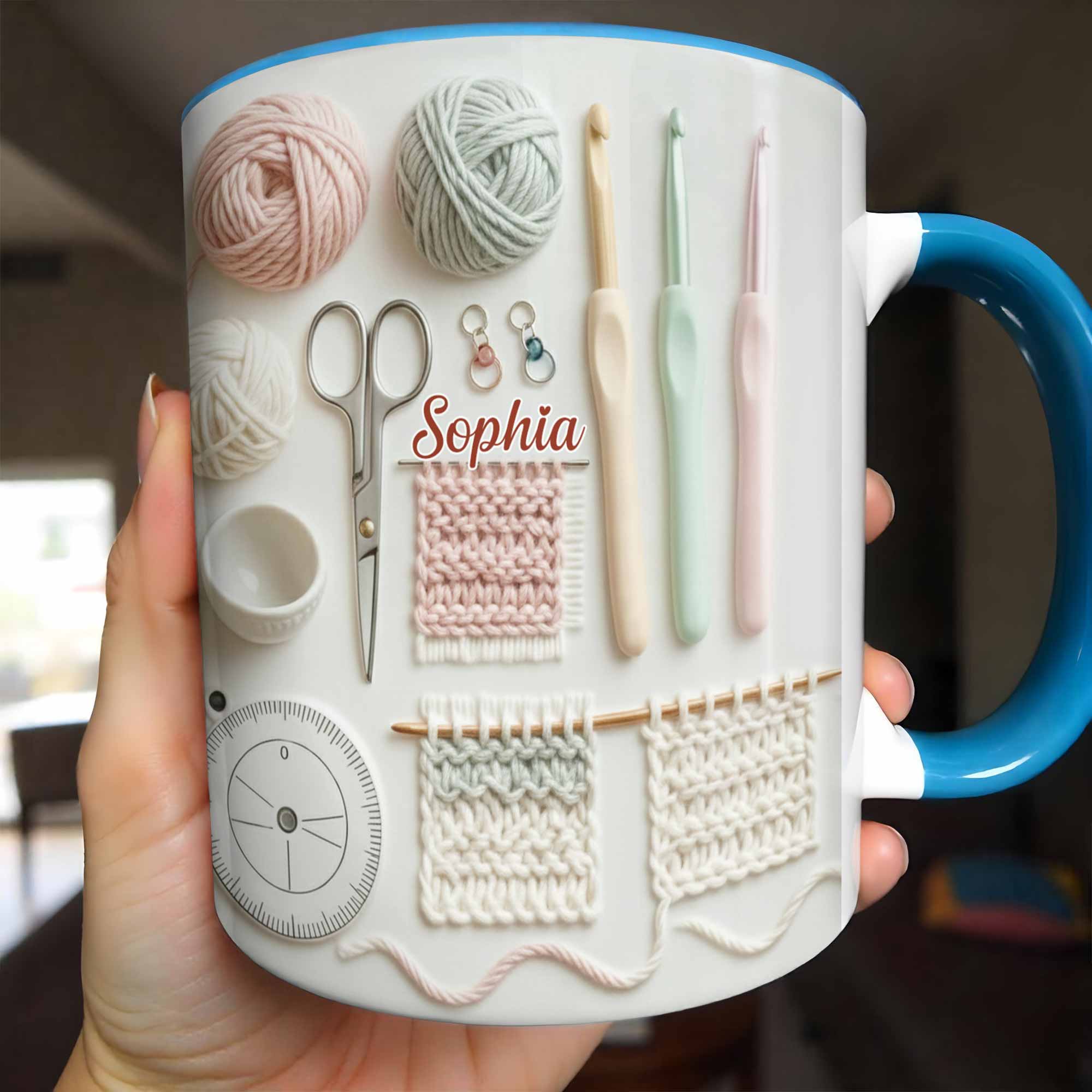 Personalized Crochet Accent Mug Love Crocheting Coffee Mug Gifts For Crocheters - Image 2