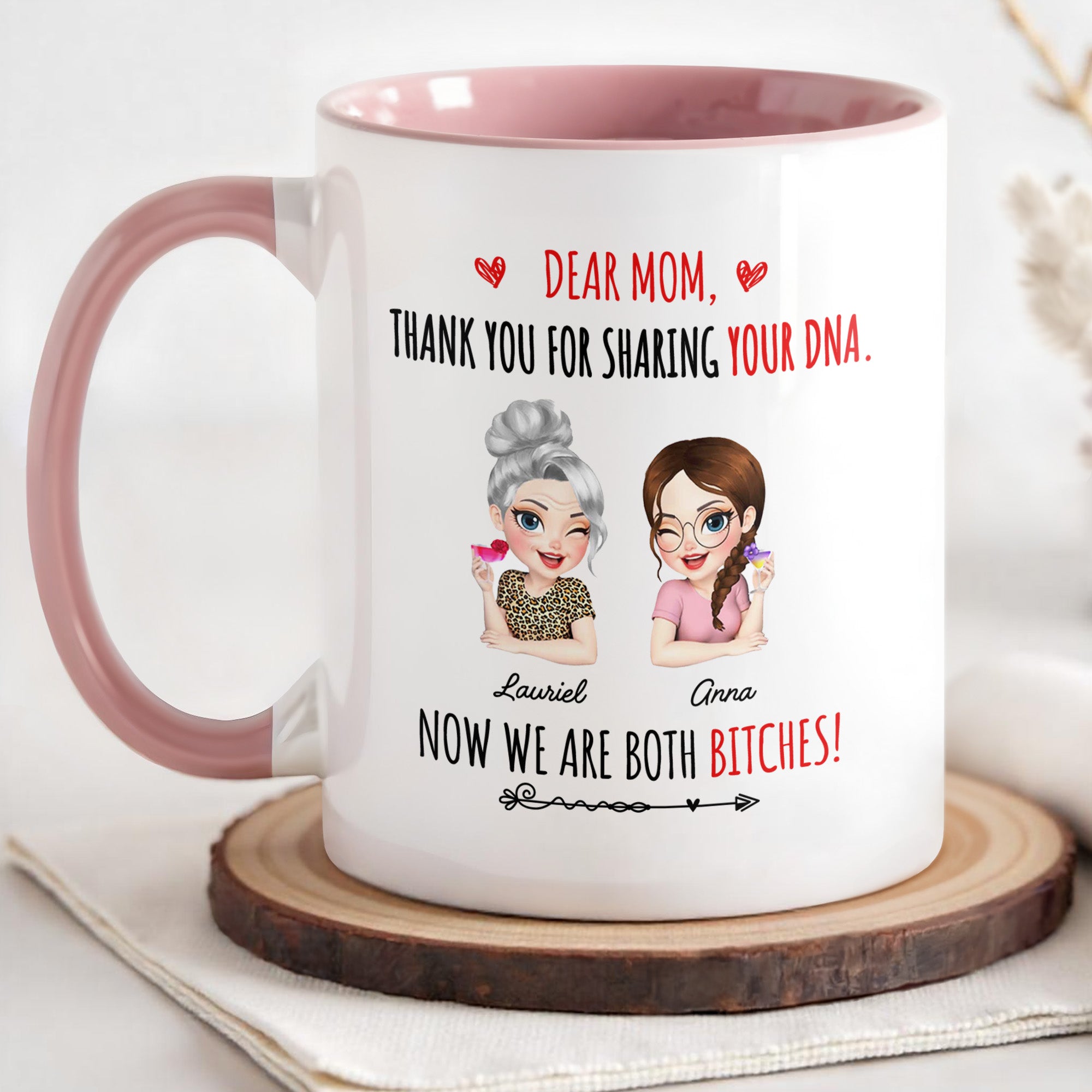 Personalized Dear Mom Thank You For Sharing Your DNA Accent Mug Mother's Day Gift From Daughter - Image 2