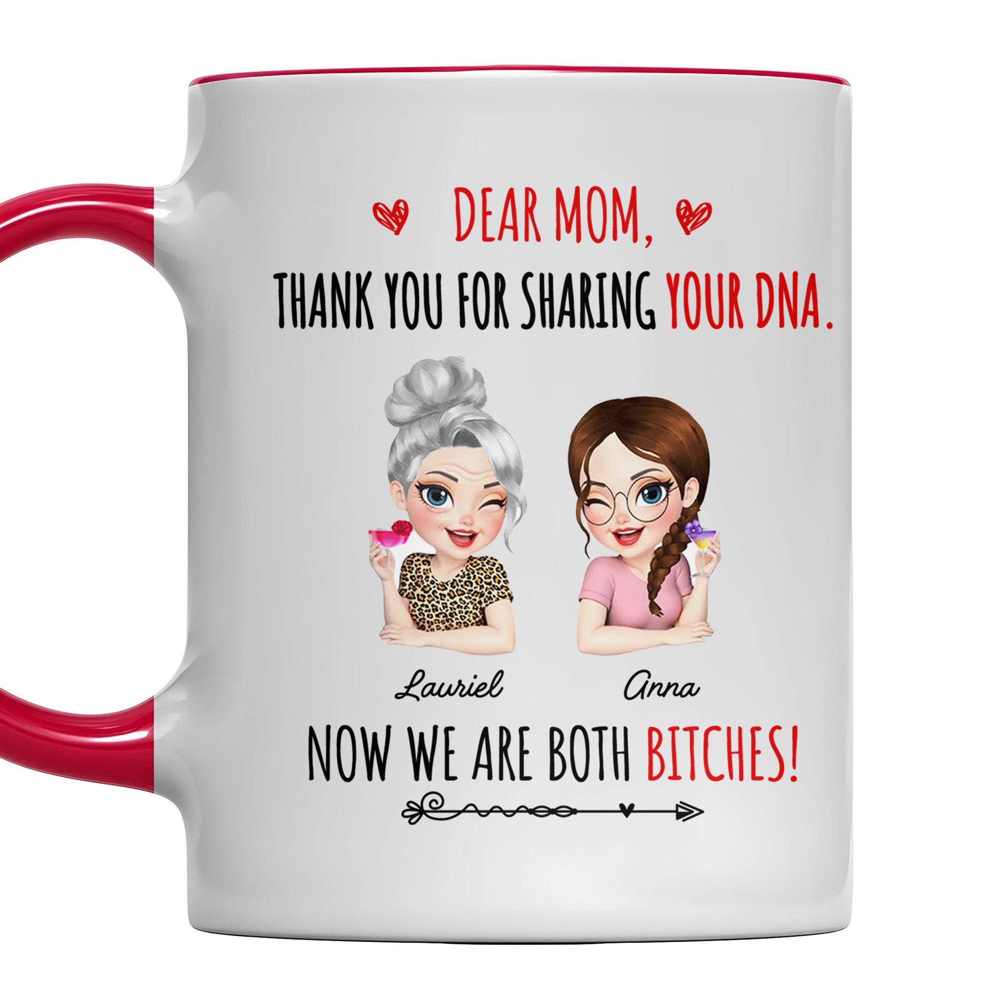 Personalized Dear Mom Thank You For Sharing Your DNA Accent Mug Mother's Day Gift From Daughter - Image 4