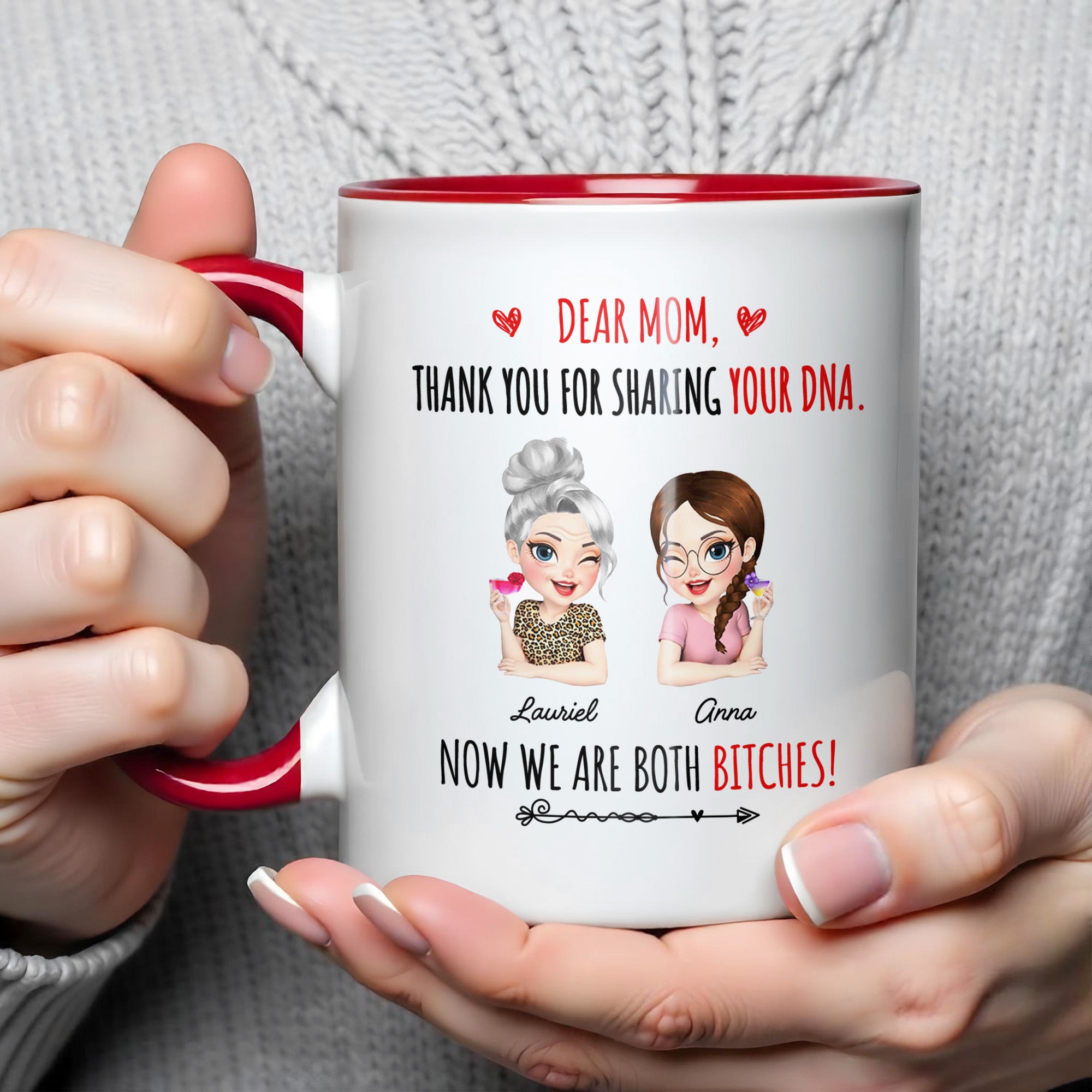 Personalized Dear Mom Thank You For Sharing Your DNA Accent Mug Mother's Day Gift From Daughter - Image 3