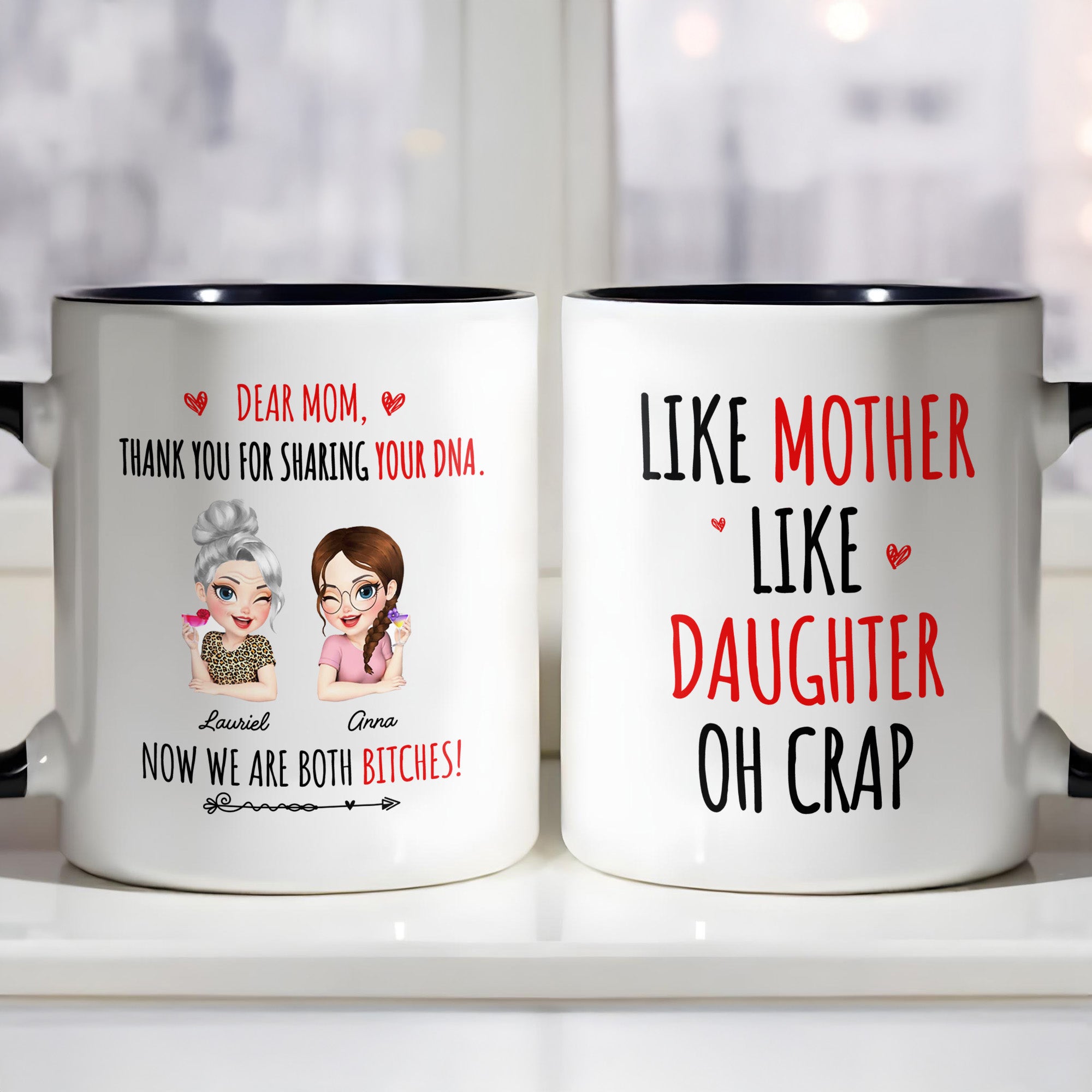 Personalized Dear Mom Thank You For Sharing Your DNA Accent Mug Mother's Day Gift From Daughter