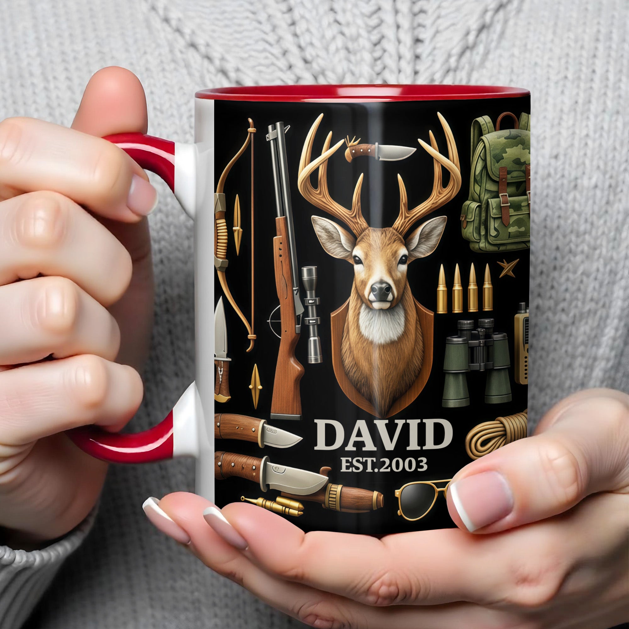 Personalized Deer And Hunting Accessories Accent Mug Gifts For Deer Hunter - Image 4