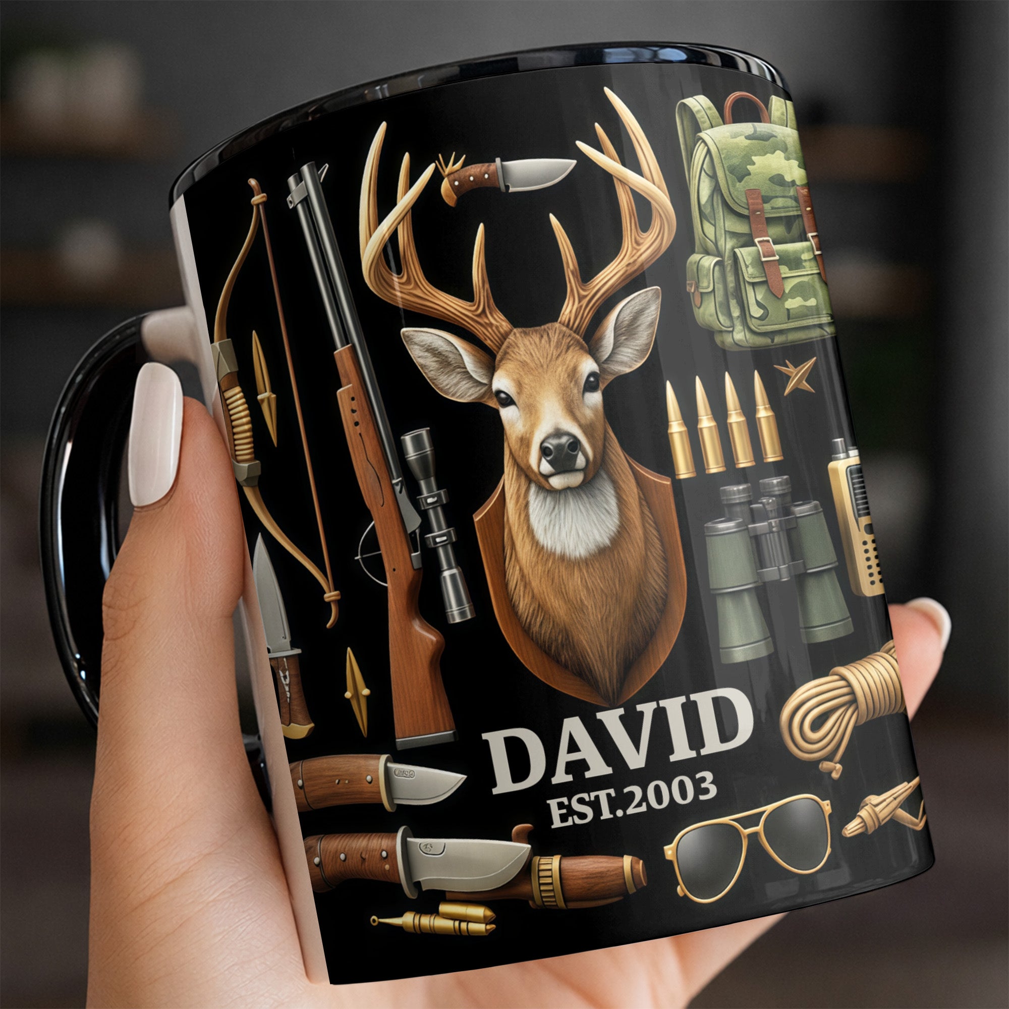Personalized Deer And Hunting Accessories Accent Mug Gifts For Deer Hunter - Image 6