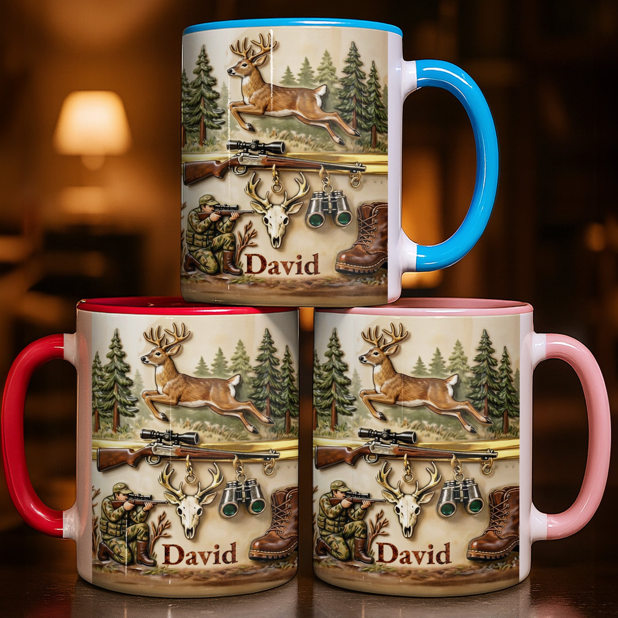 Personalized Deer Hunting Accent Mug Present Ideas For Deer Hunter - Image 3
