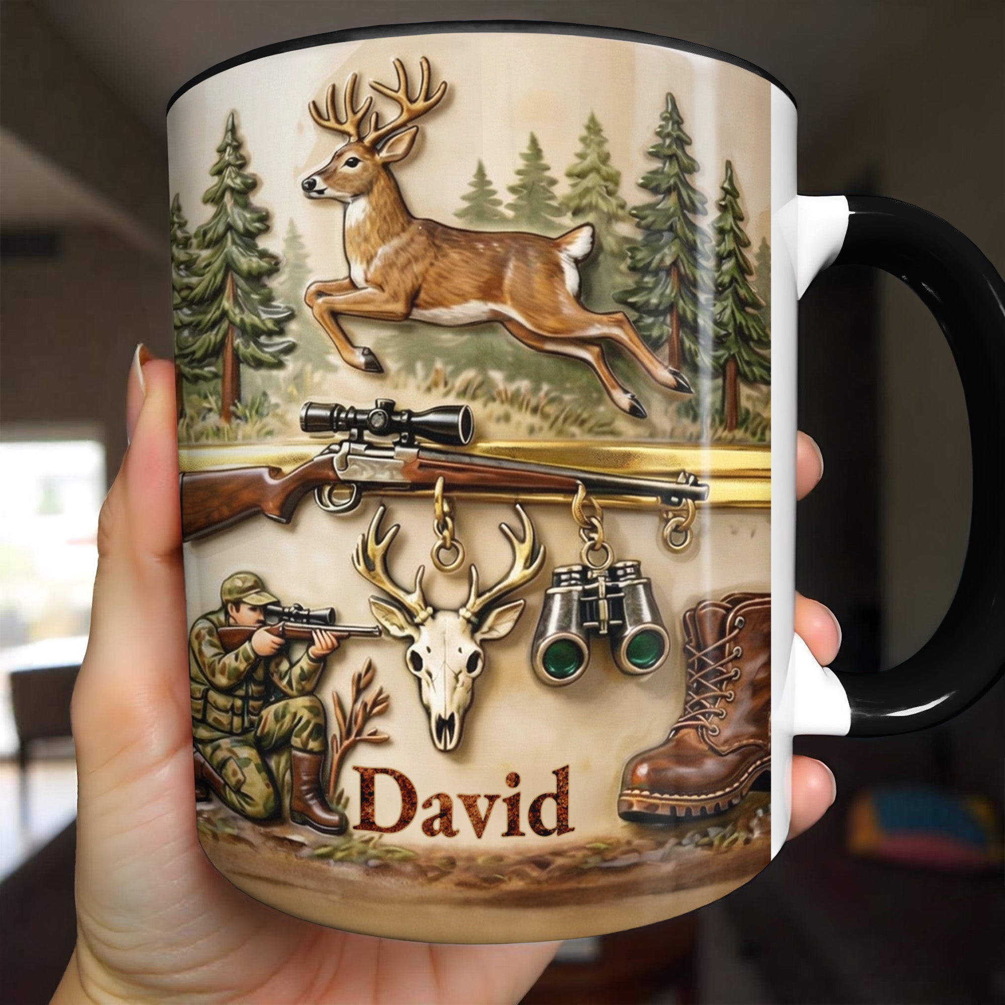 Personalized Deer Hunting Accent Mug Present Ideas For Deer Hunter - Image 4