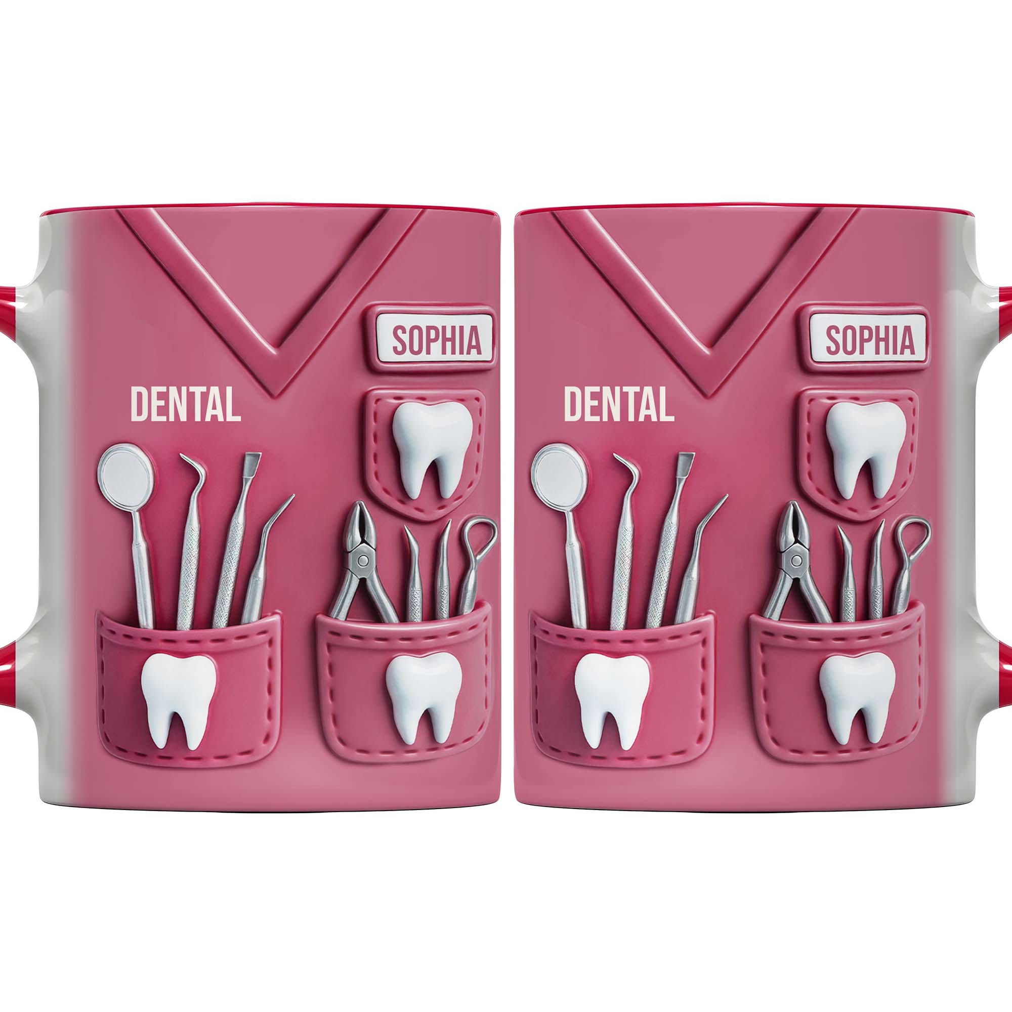 Personalized Dental Tools and Teeth Accent Mug Gift For Dentists And Dental Nurses - Image 5