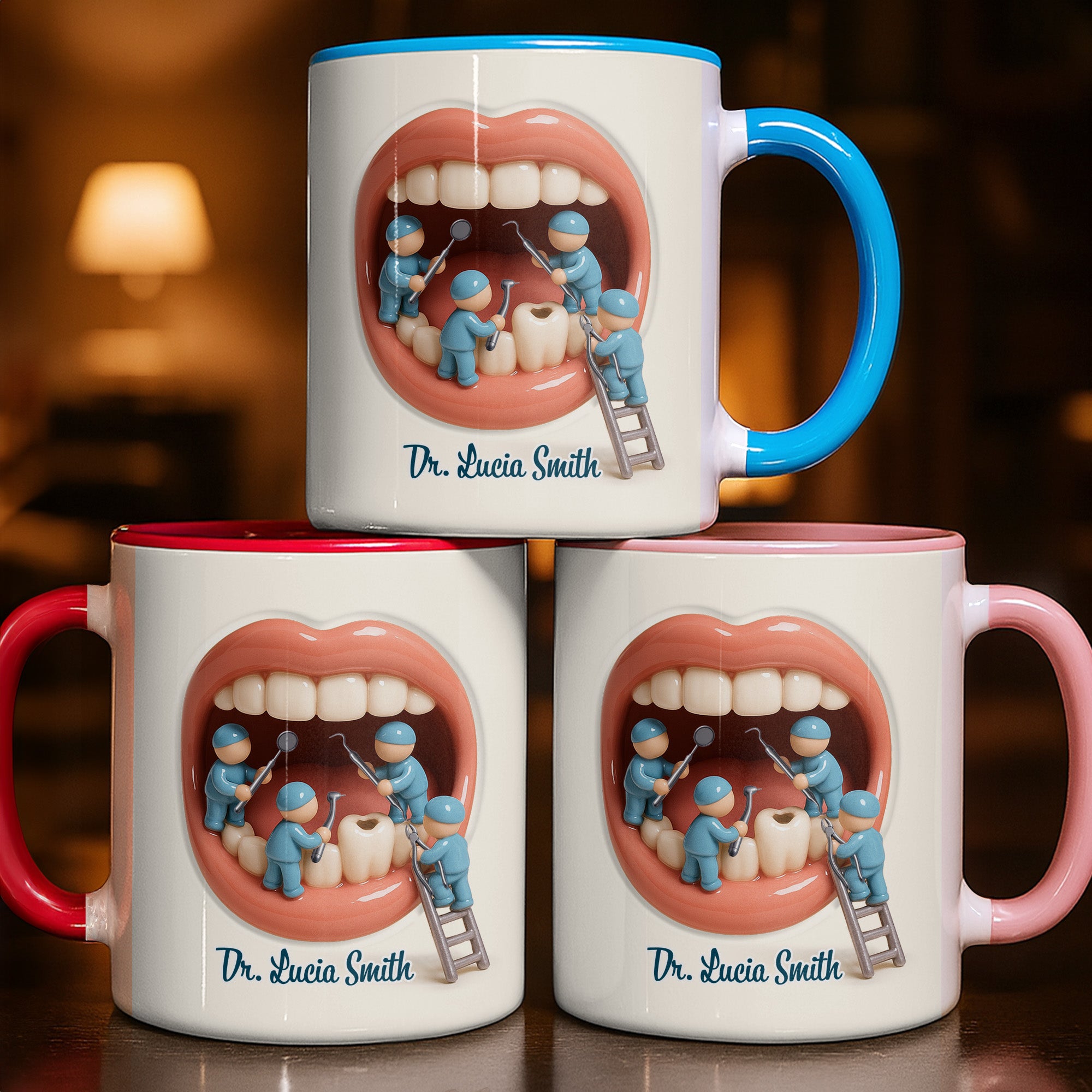 Personalized Dentist Teeth Accent Mug Unique Gift For Dental Professionals - Image 7