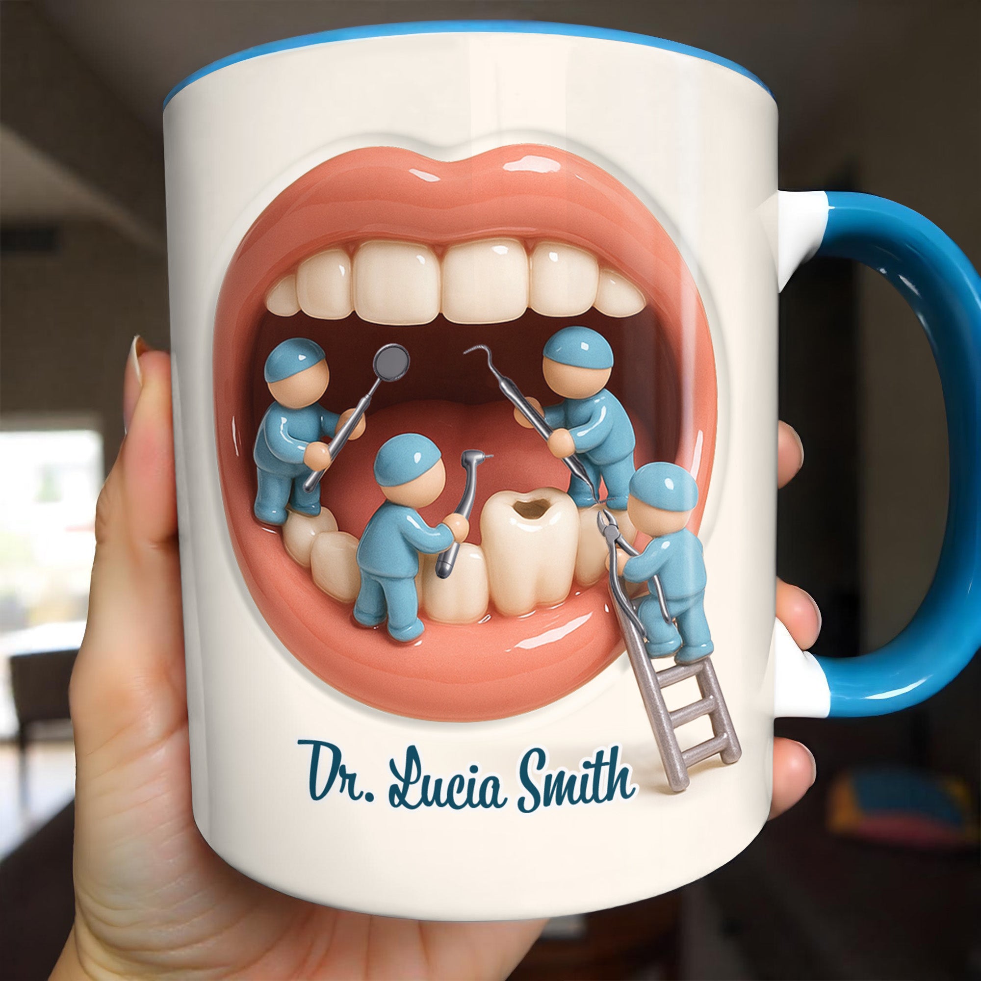 Personalized Dentist Teeth Accent Mug Unique Gift For Dental Professionals - Image 3