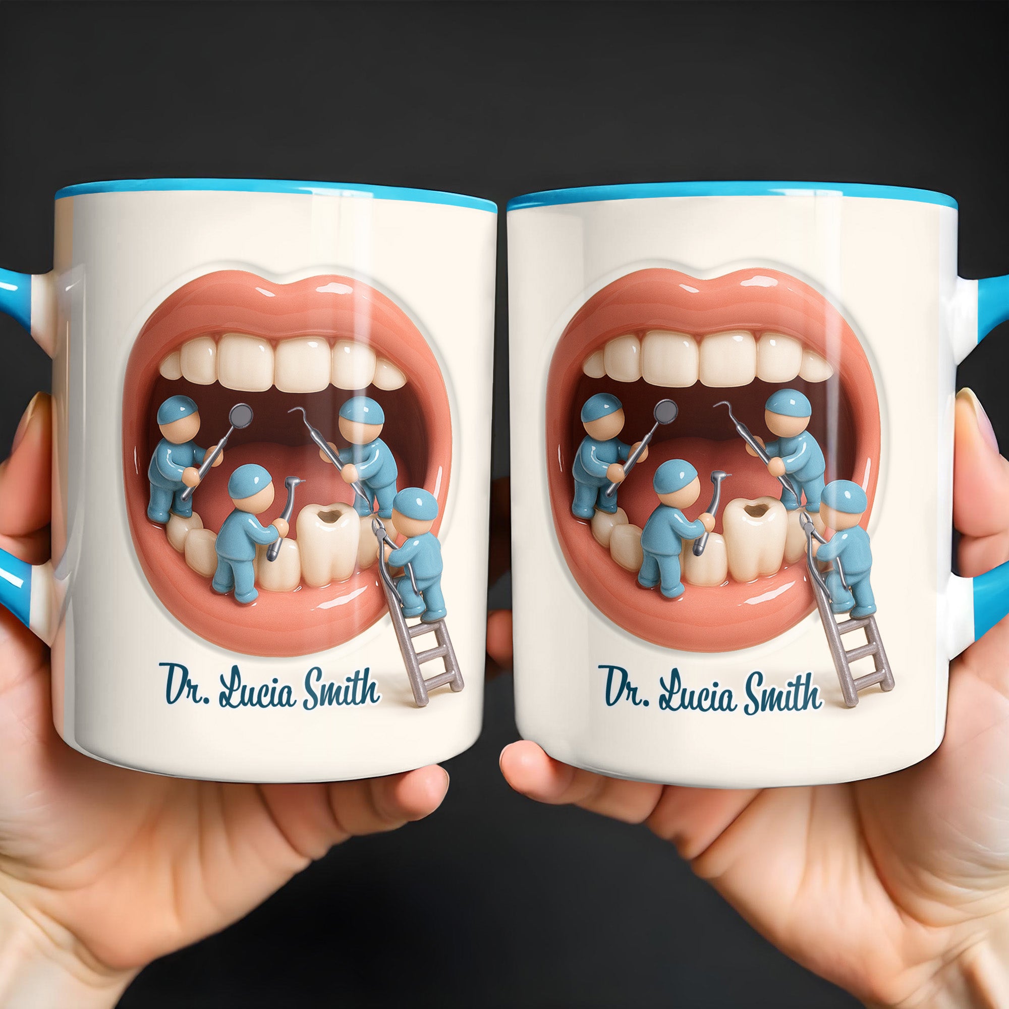 Personalized Dentist Teeth Accent Mug Unique Gift For Dental Professionals - Image 2