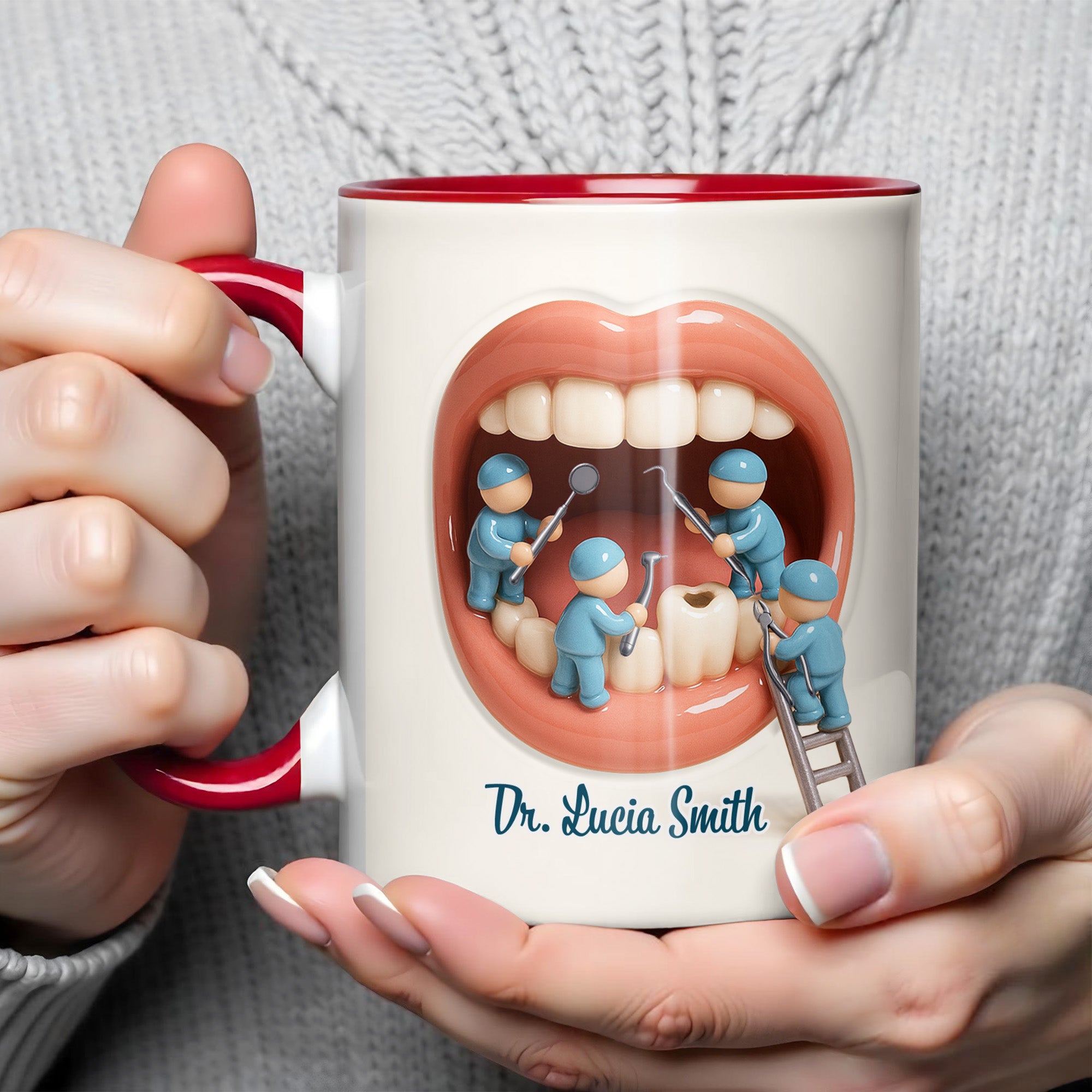 Personalized Dentist Teeth Accent Mug Unique Gift For Dental Professionals - Image 6
