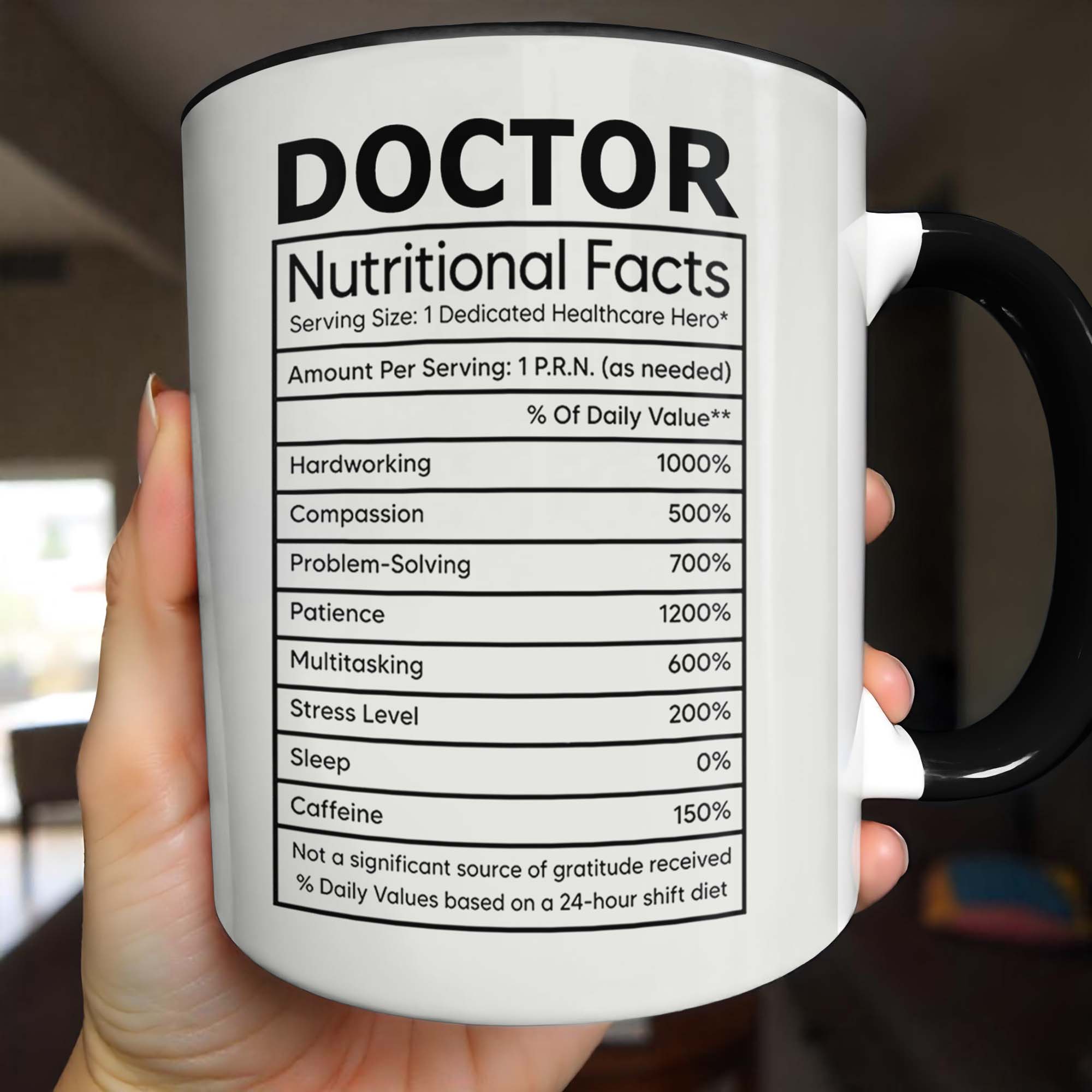 Personalized Doctor Nutritional Facts Accent Mug Best Gifts For Doctor - Image 5