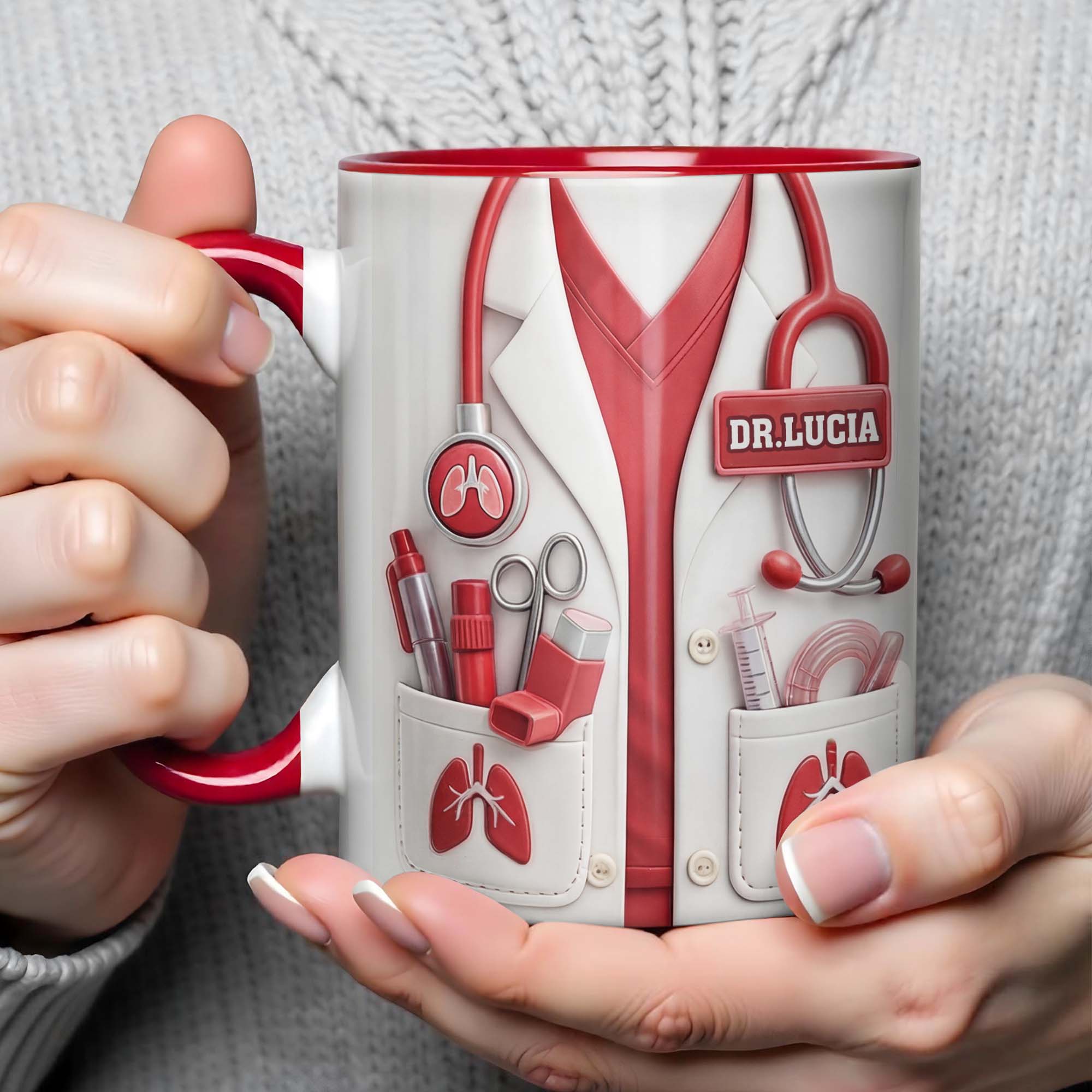 Personalized Doctor Nutritional Facts Accent Mug Best Gifts For Doctor - Image 4