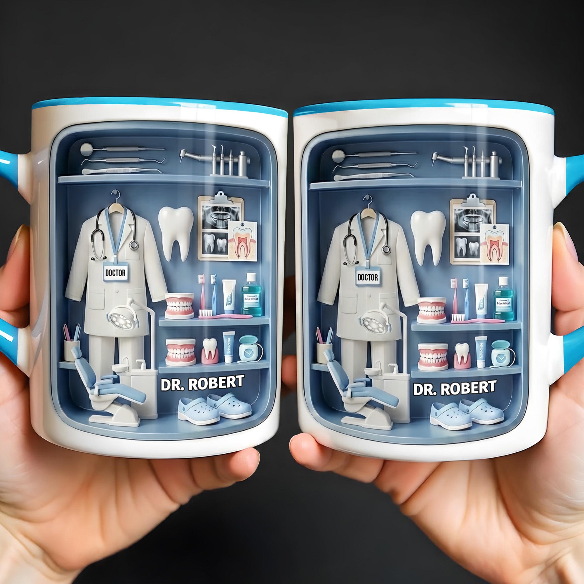 Personalized Doctor Of Dental Medicine Teeth And Medical Tools Accent Mug Gifts For Dentist - Image 5