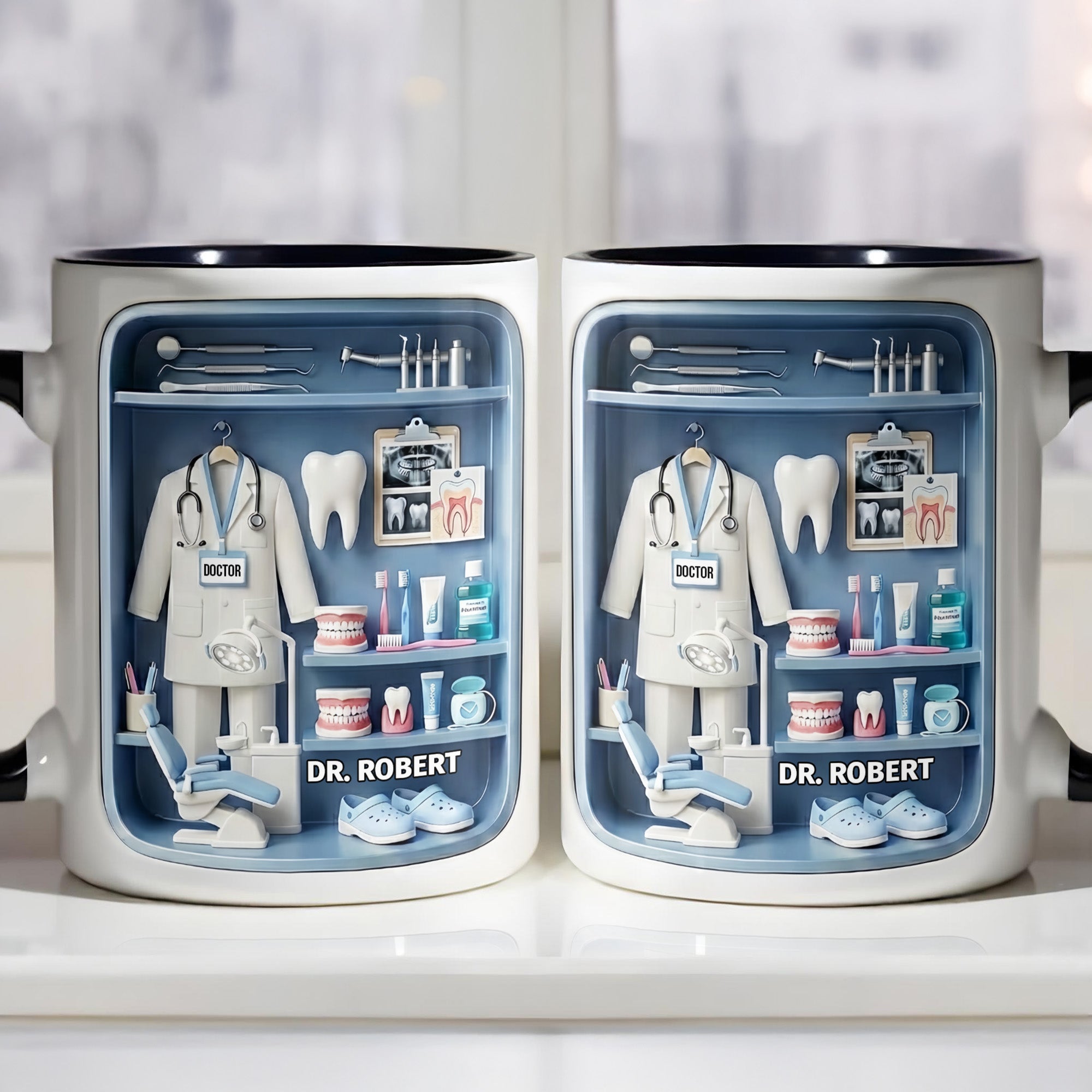 Personalized Doctor Of Dental Medicine Teeth And Medical Tools Accent Mug Gifts For Dentist