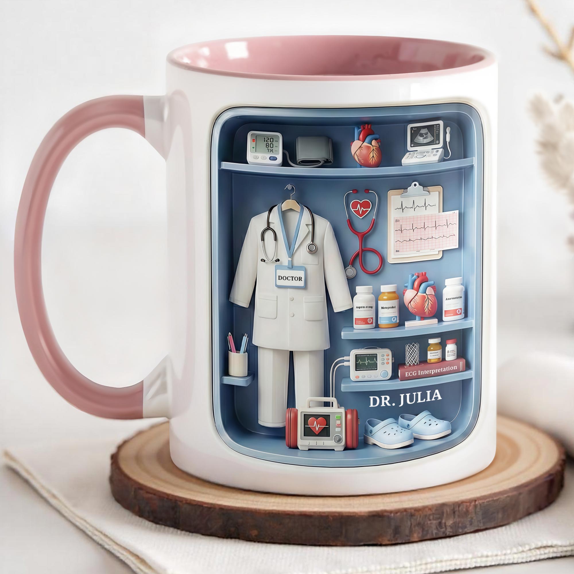 Personalized Doctor's Essentials Design Accent Mug Best Gifts For Doctor - Image 4