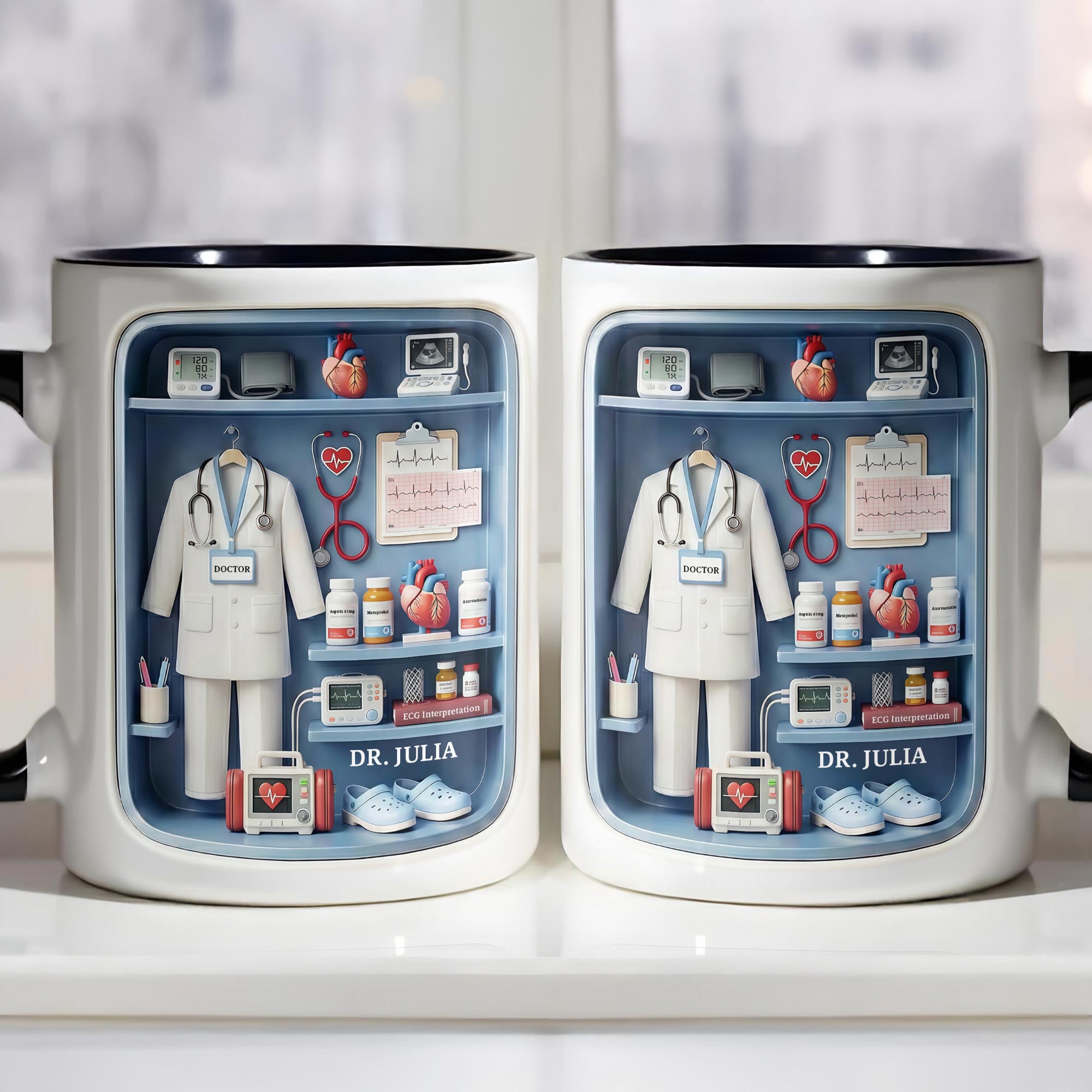 Personalized Doctor's Essentials Design Accent Mug Best Gifts For Doctor