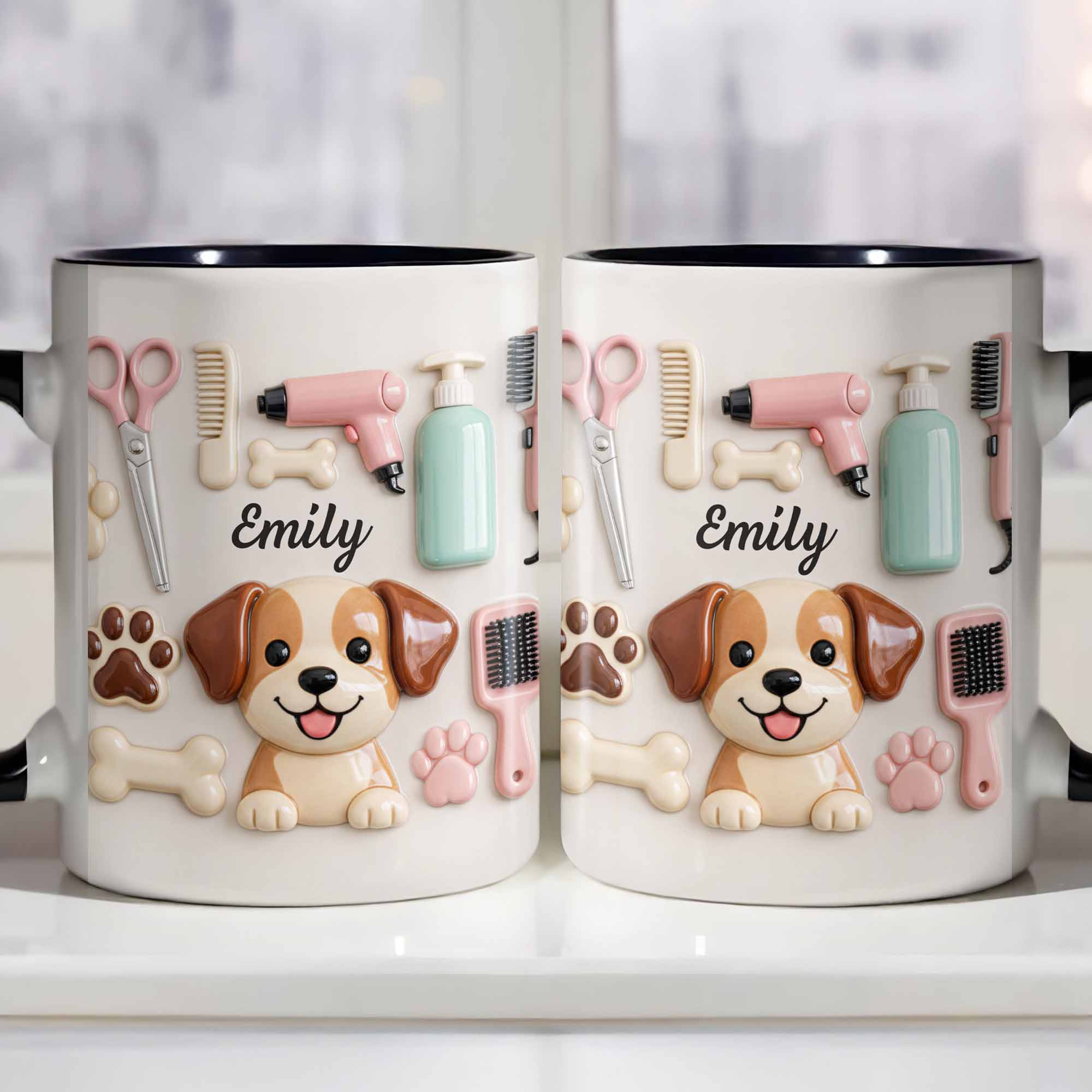 Personalized Dog Groomers Accent Mug Perfect Gift For Pet Lovers