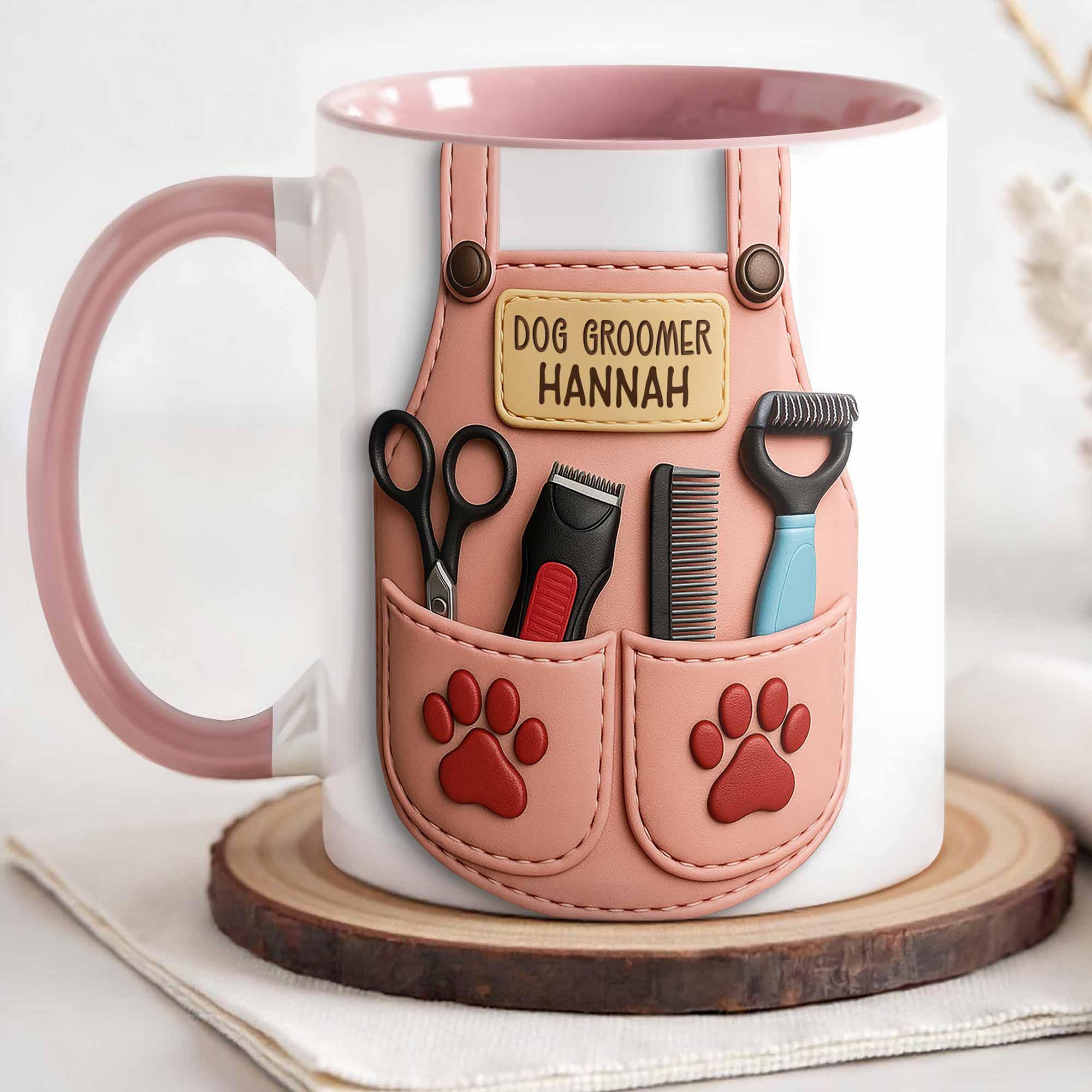 Personalized Dog Grooming Tools Design Accent Mug Best Gifts For Pet Groomer - Image 3