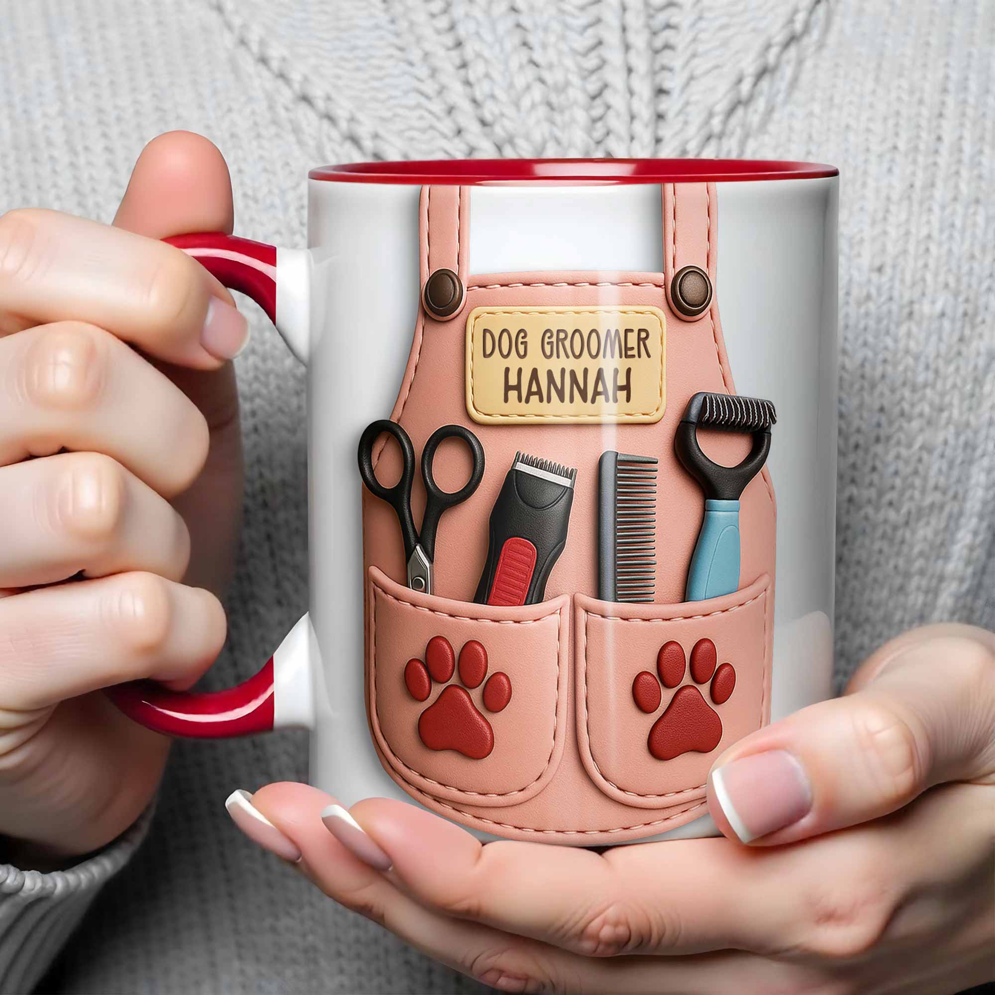 Personalized Dog Grooming Tools Design Accent Mug Best Gifts For Pet Groomer - Image 6