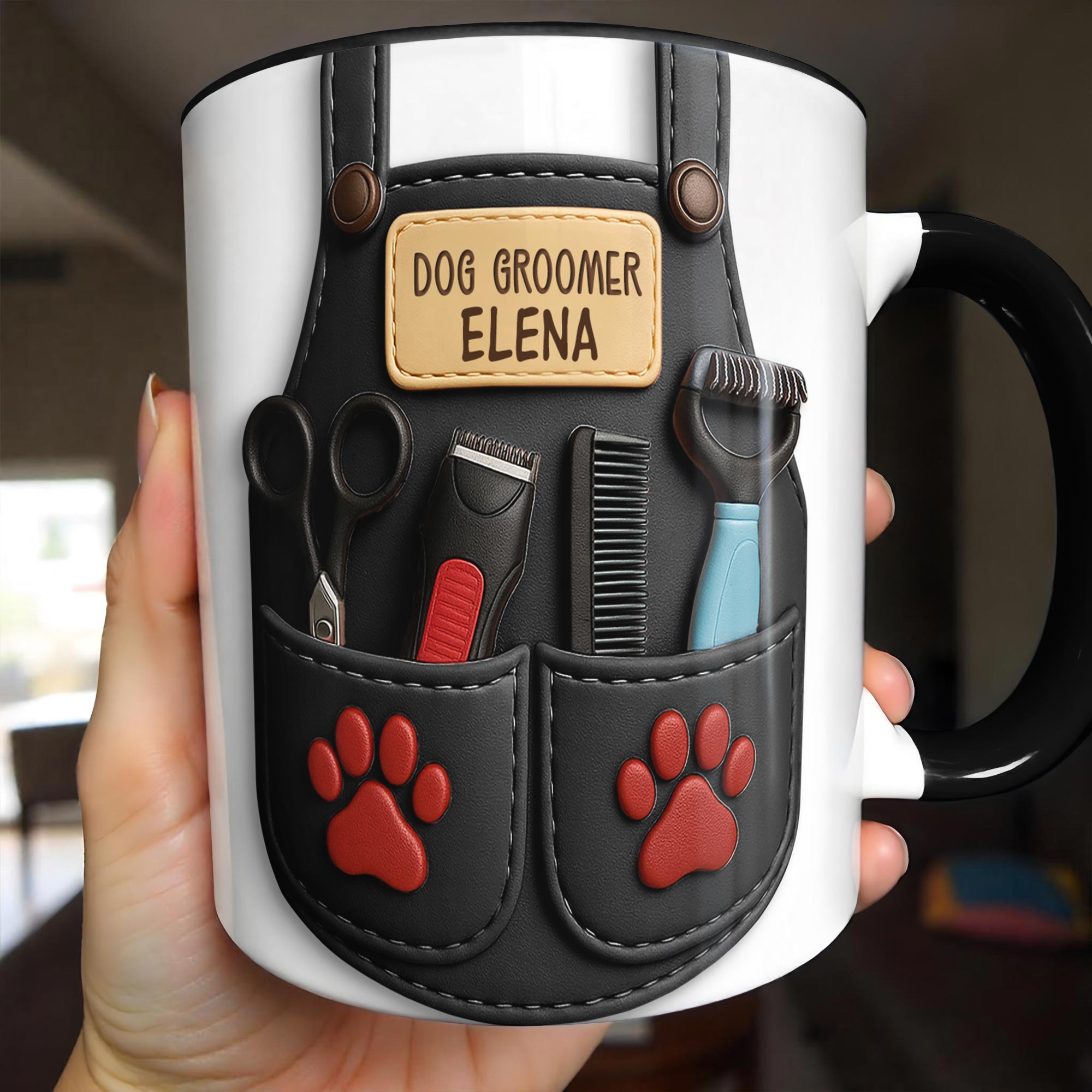 Personalized Dog Grooming Tools Design Accent Mug Best Gifts For Pet Groomer
