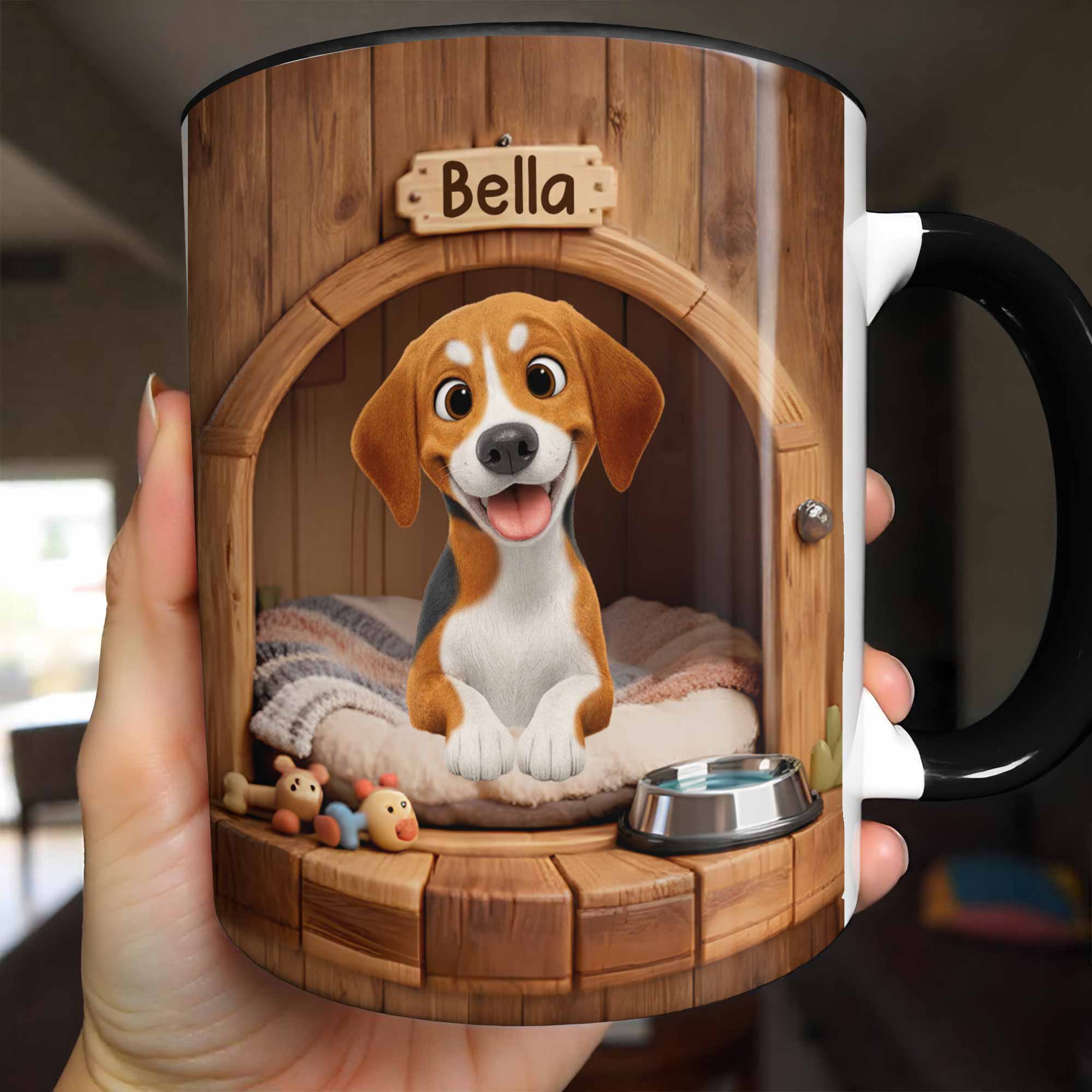 Personalized Dog In Dog House Accent Mug Best Gifts For Dog Lovers - Image 3