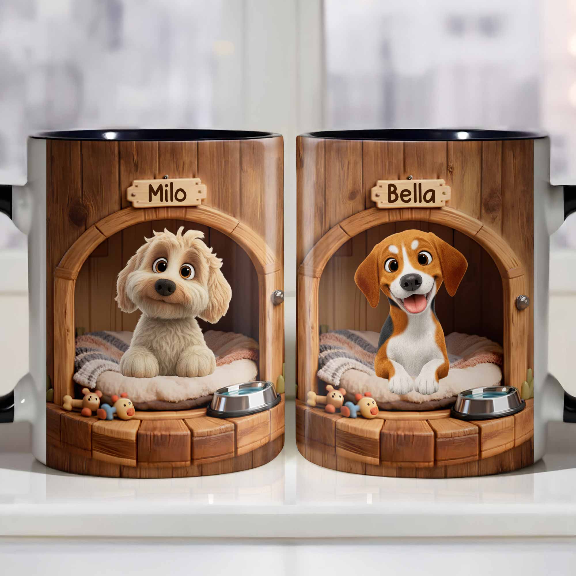 Personalized Dog In Dog House Accent Mug Best Gifts For Dog Lovers