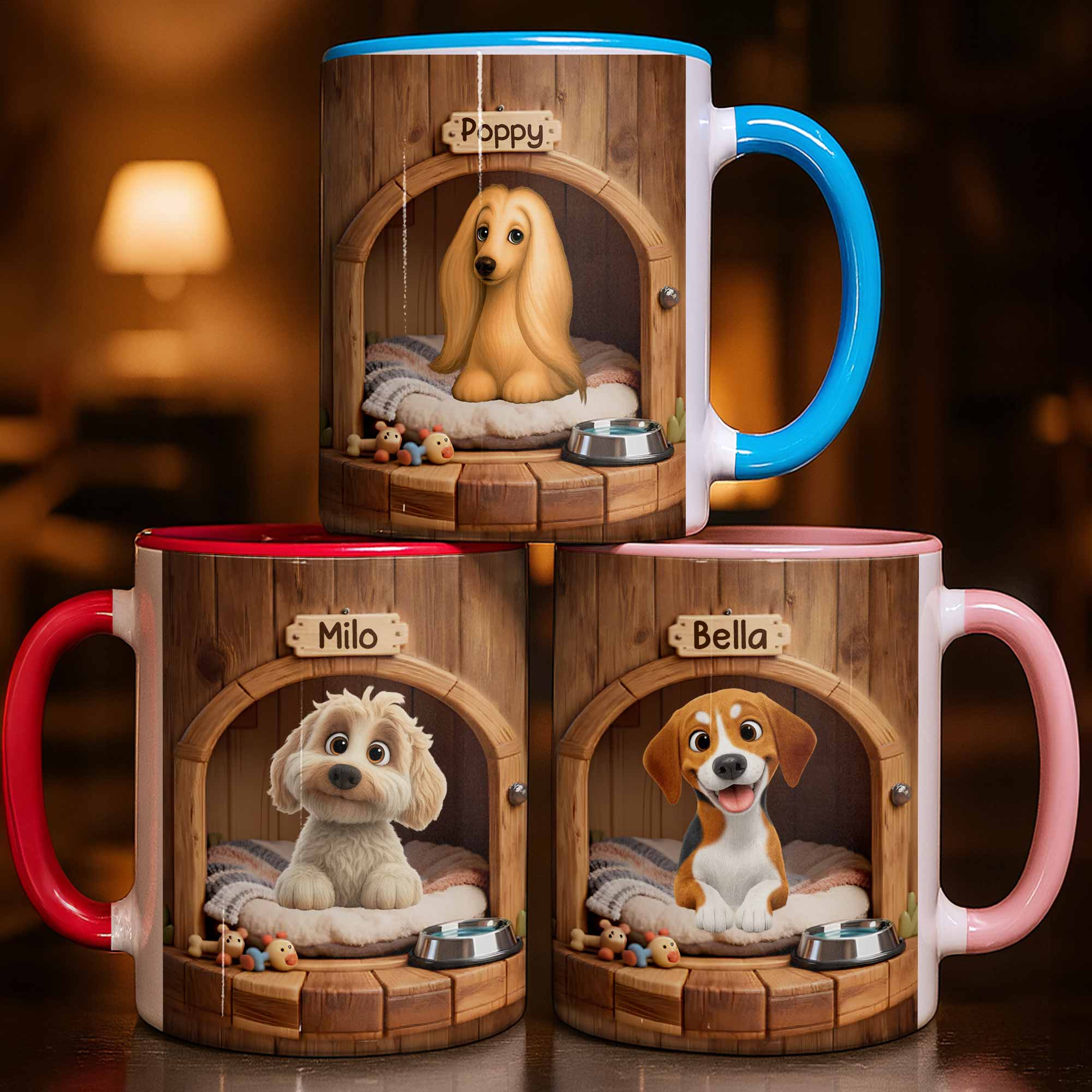 Personalized Dog In Dog House Accent Mug Best Gifts For Dog Lovers - Image 2