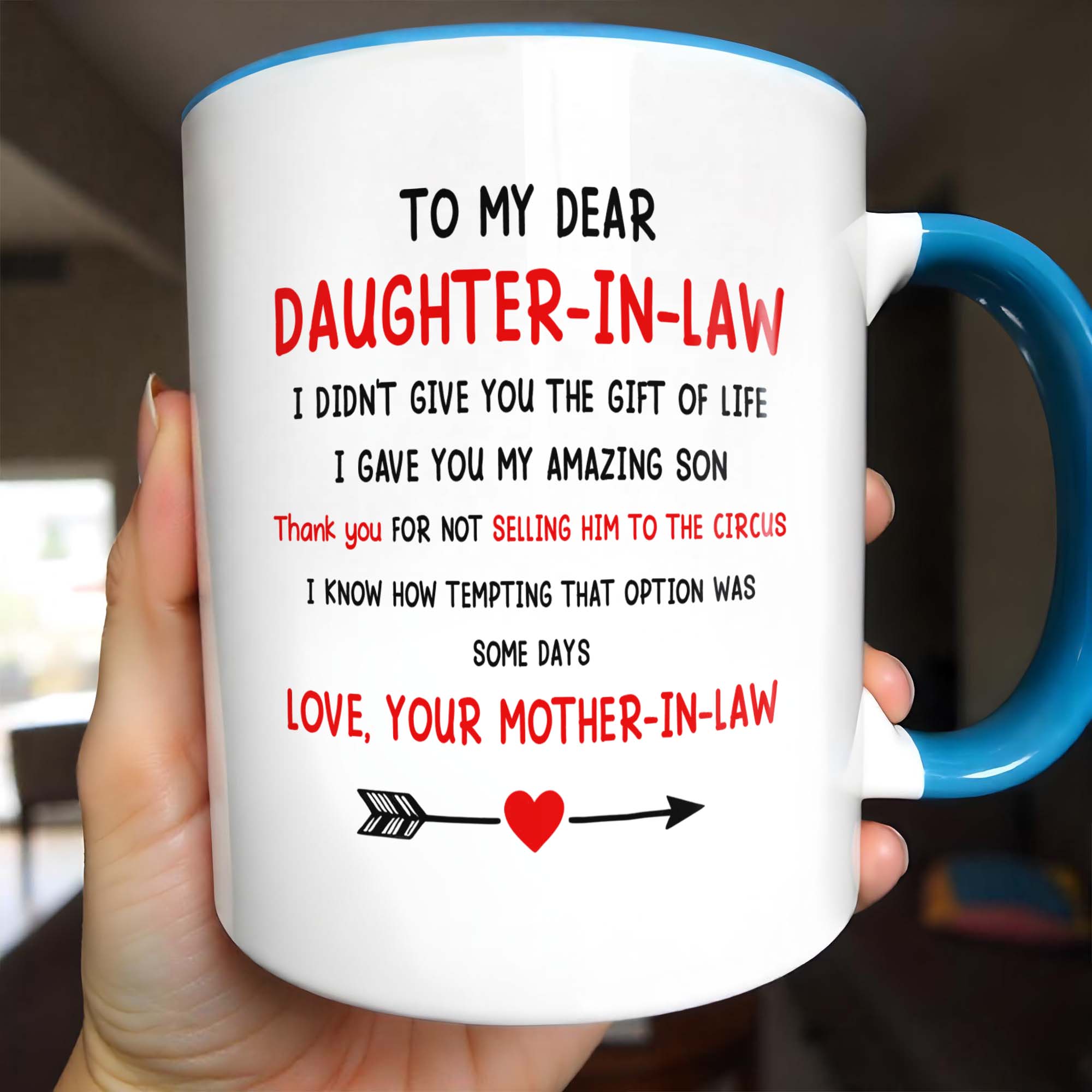 Personalized Drink This When My Son Is On Your Last Nerve Accent Mug Gifts For Daughter In Law - Image 2