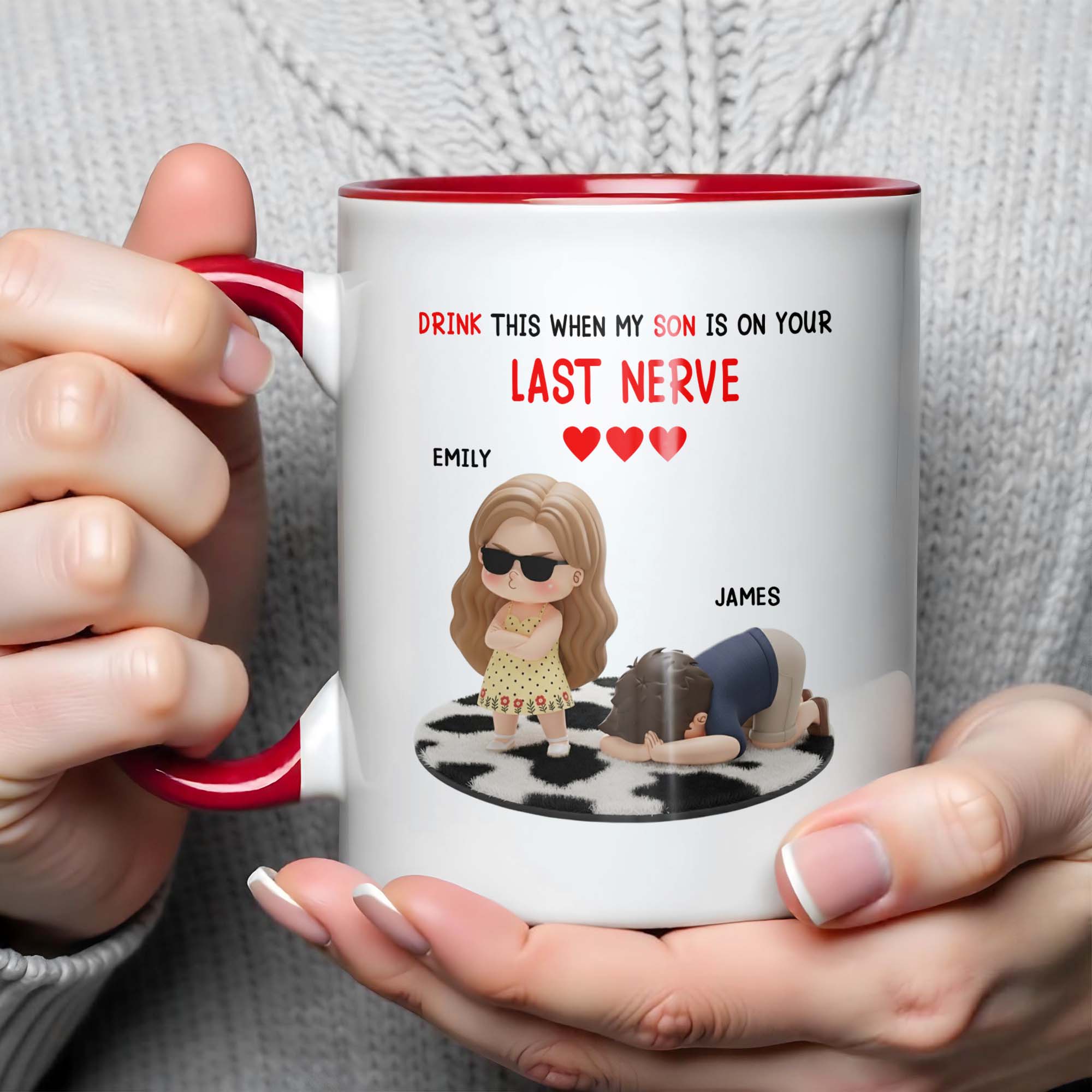 Personalized Drink This When My Son Is On Your Last Nerve Accent Mug Gifts For Daughter In Law - Image 4