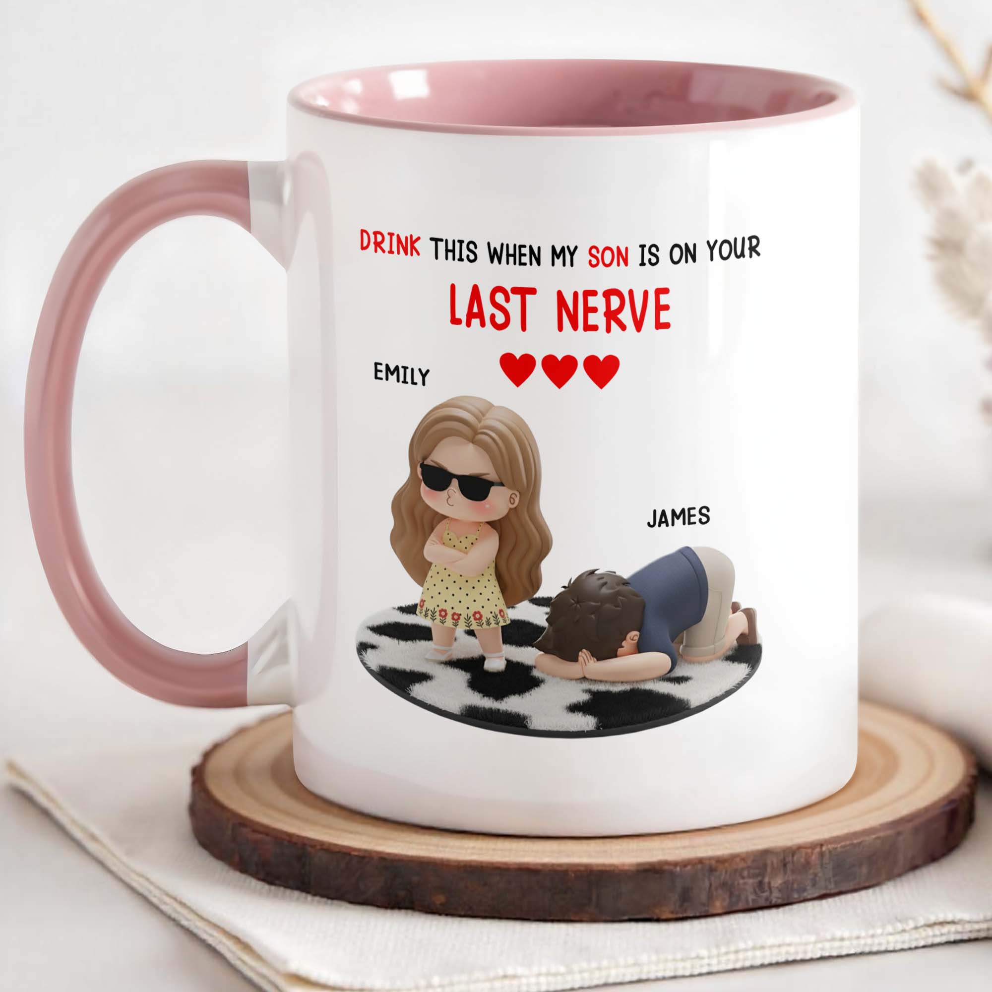 Personalized Drink This When My Son Is On Your Last Nerve Accent Mug Gifts For Daughter In Law - Image 3
