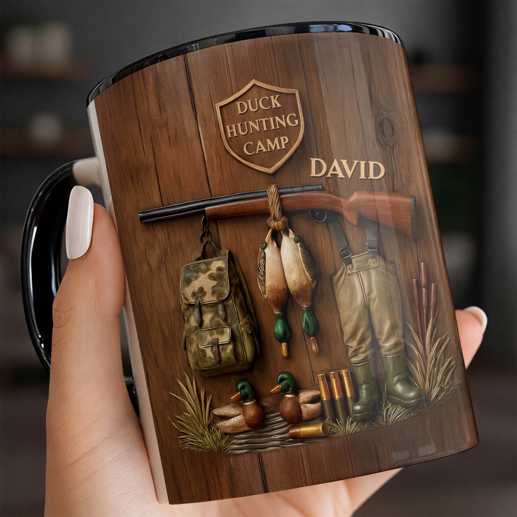 Personalized Duck Hunting Camp Accent Mug A Perfect Hunters Retreat Gifts - Image 5