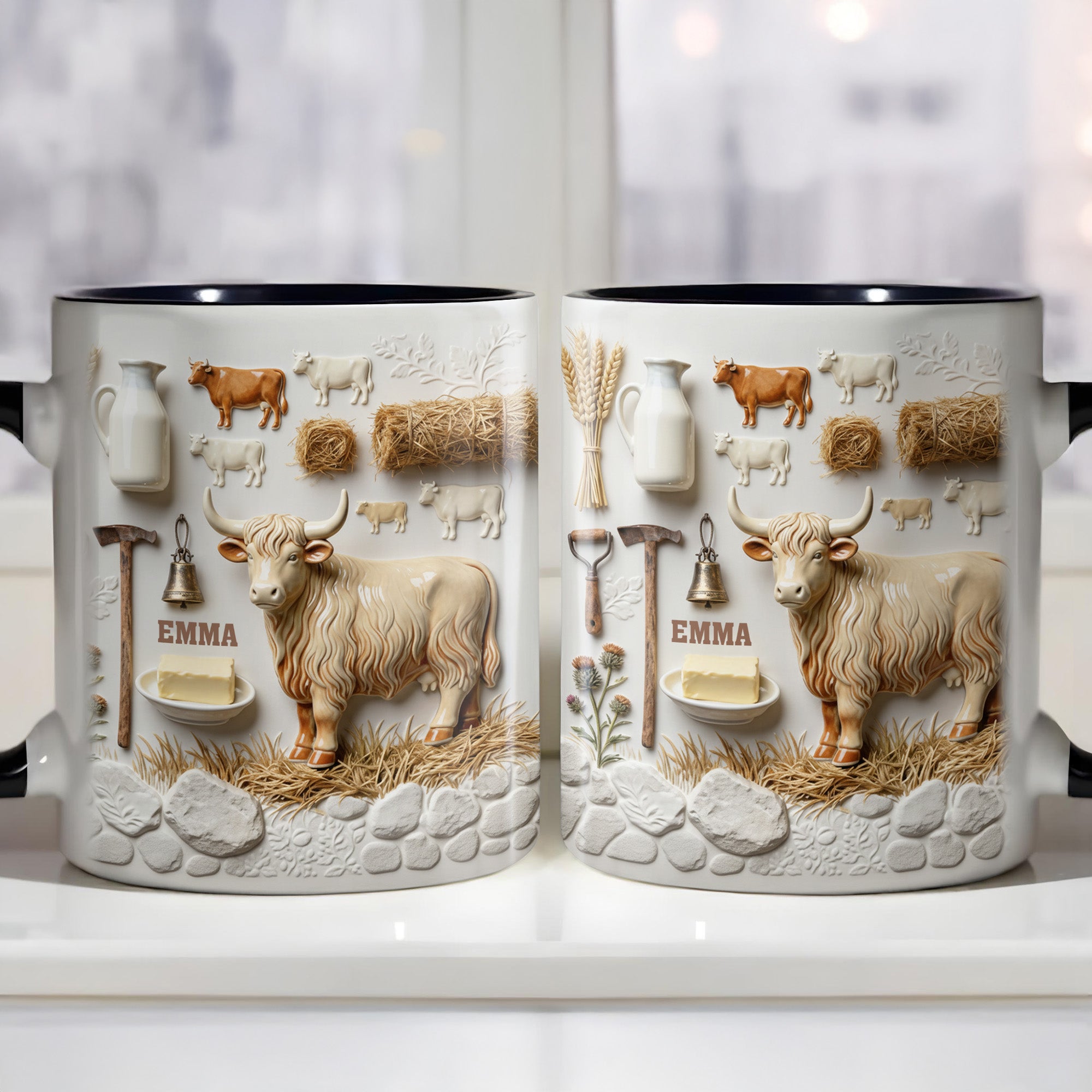 Personalized Enjoy A Cozy Farm Inspired Moment With Dairy Elements Accent Mug Gifts For Farmers
