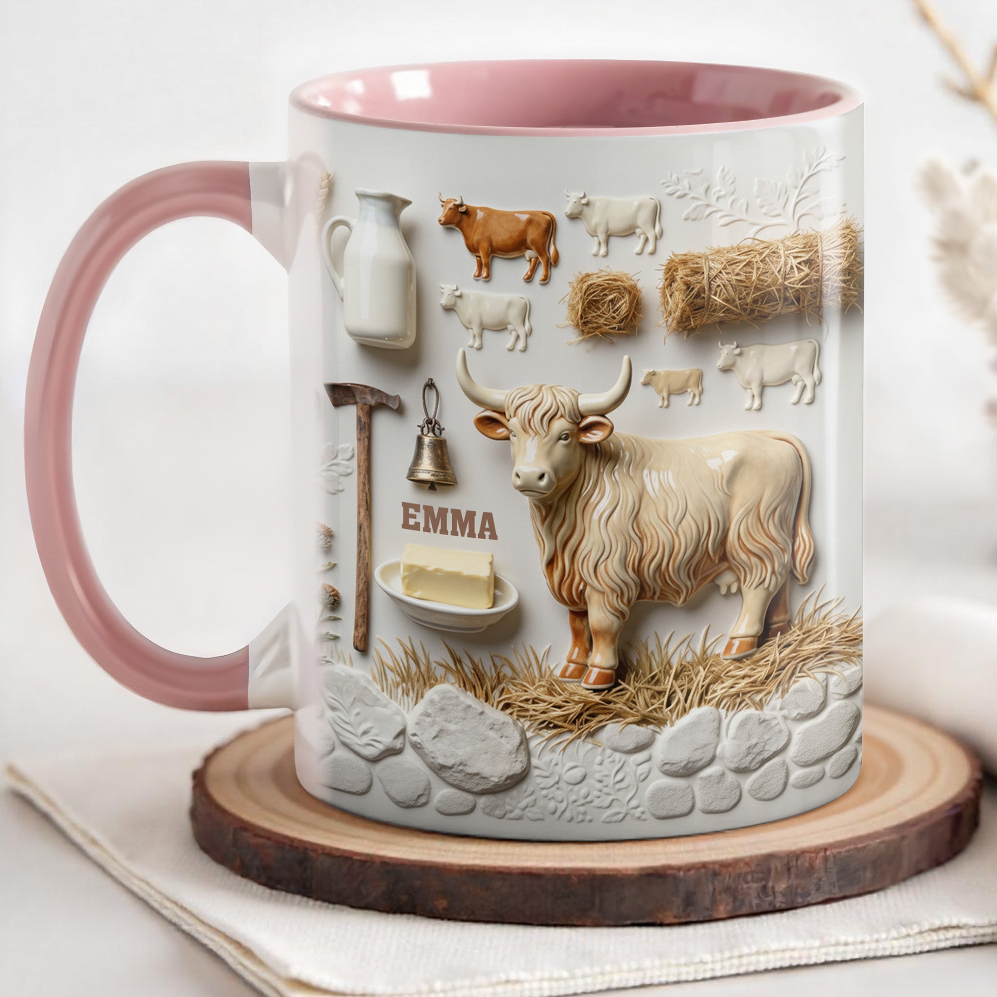 Personalized Enjoy A Cozy Farm Inspired Moment With Dairy Elements Accent Mug Gifts For Farmers - Image 2