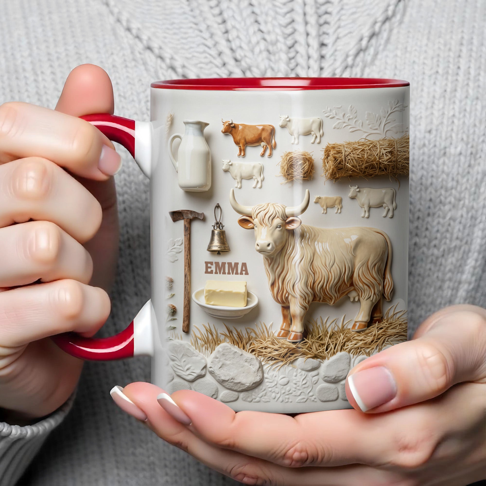 Personalized Enjoy A Cozy Farm Inspired Moment With Dairy Elements Accent Mug Gifts For Farmers - Image 4