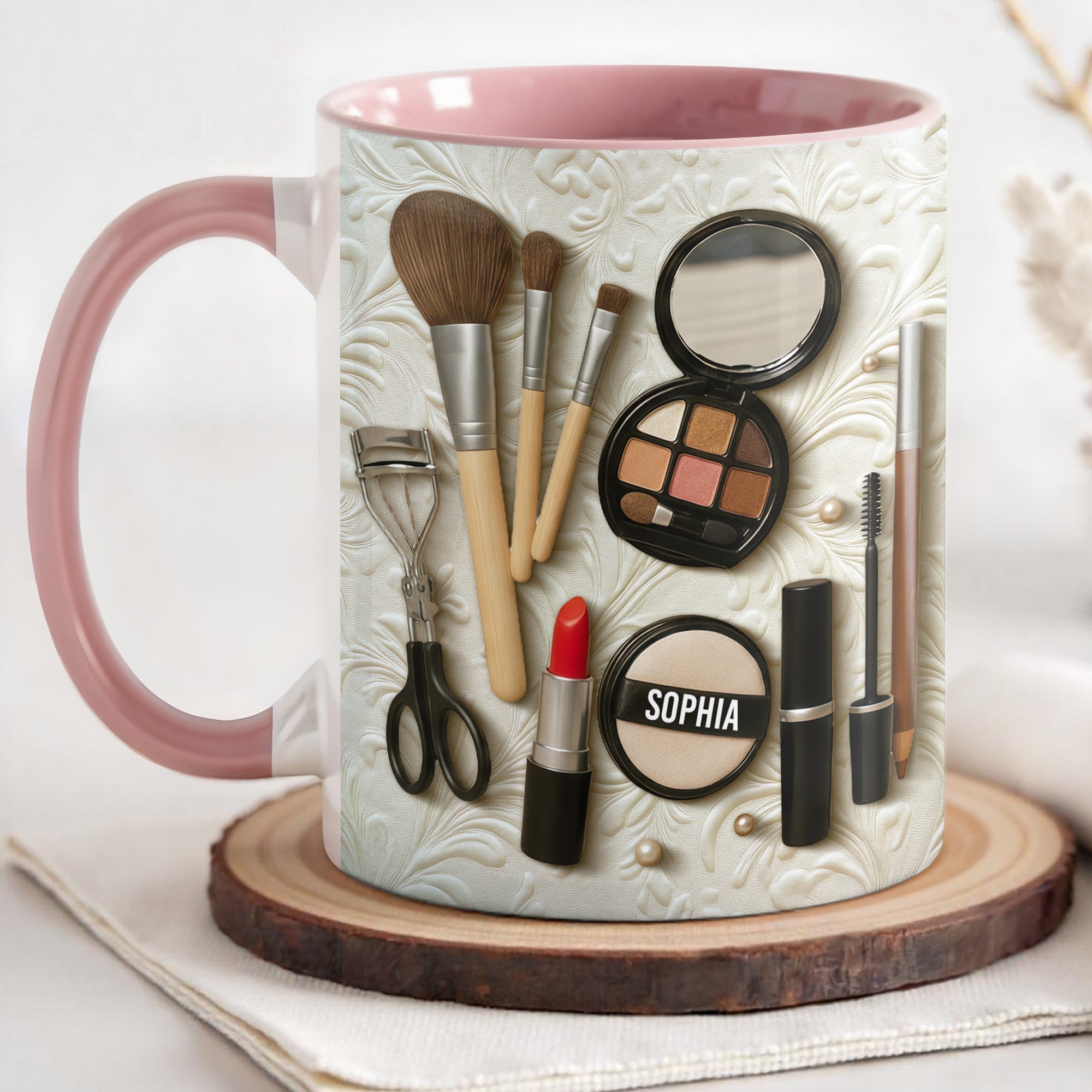 Personalized Essential Makeup Tools Accent Mug Gift For Makeup Artist Gift For Makeup Artist - Image 5