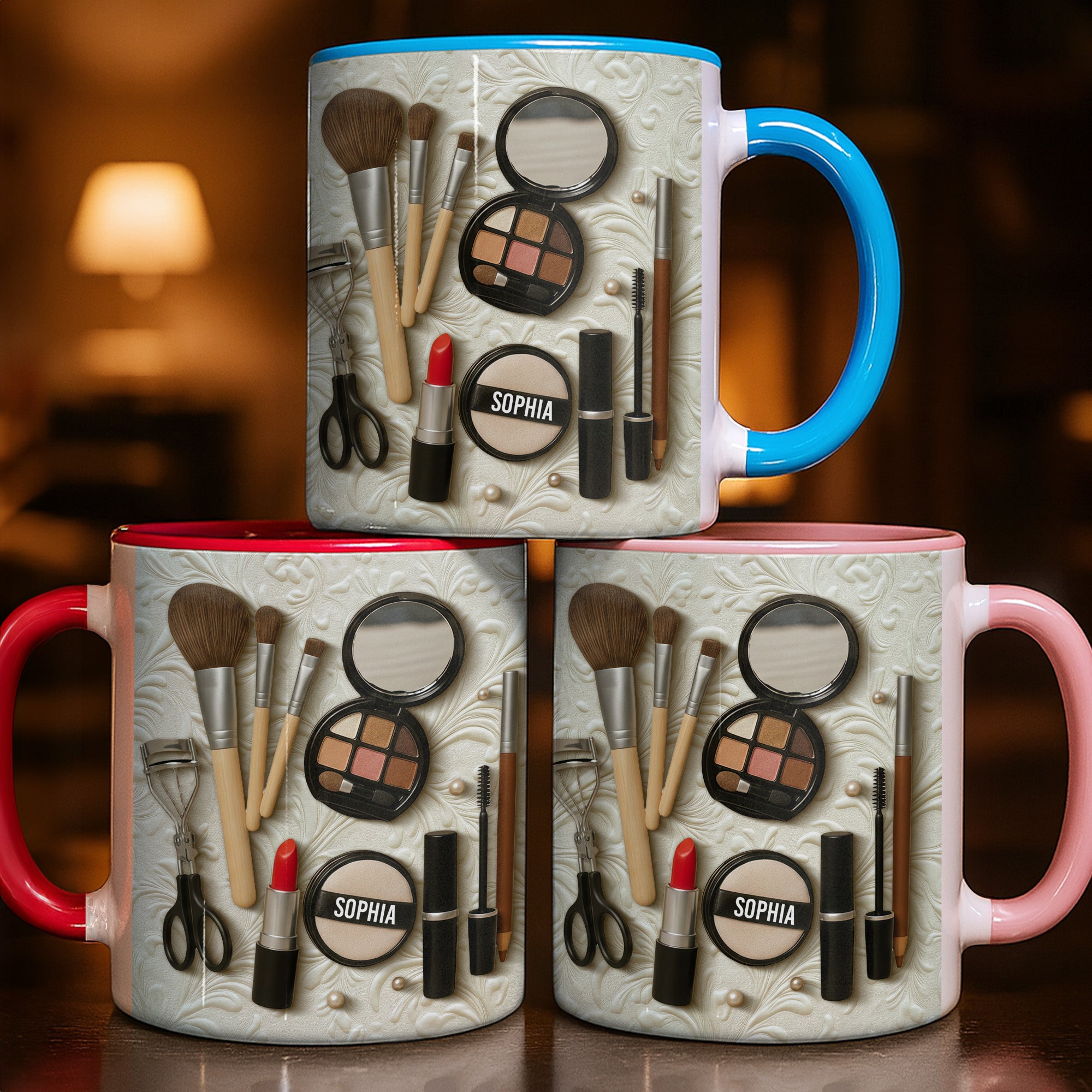 Personalized Essential Makeup Tools Accent Mug Gift For Makeup Artist Gift For Makeup Artist - Image 3