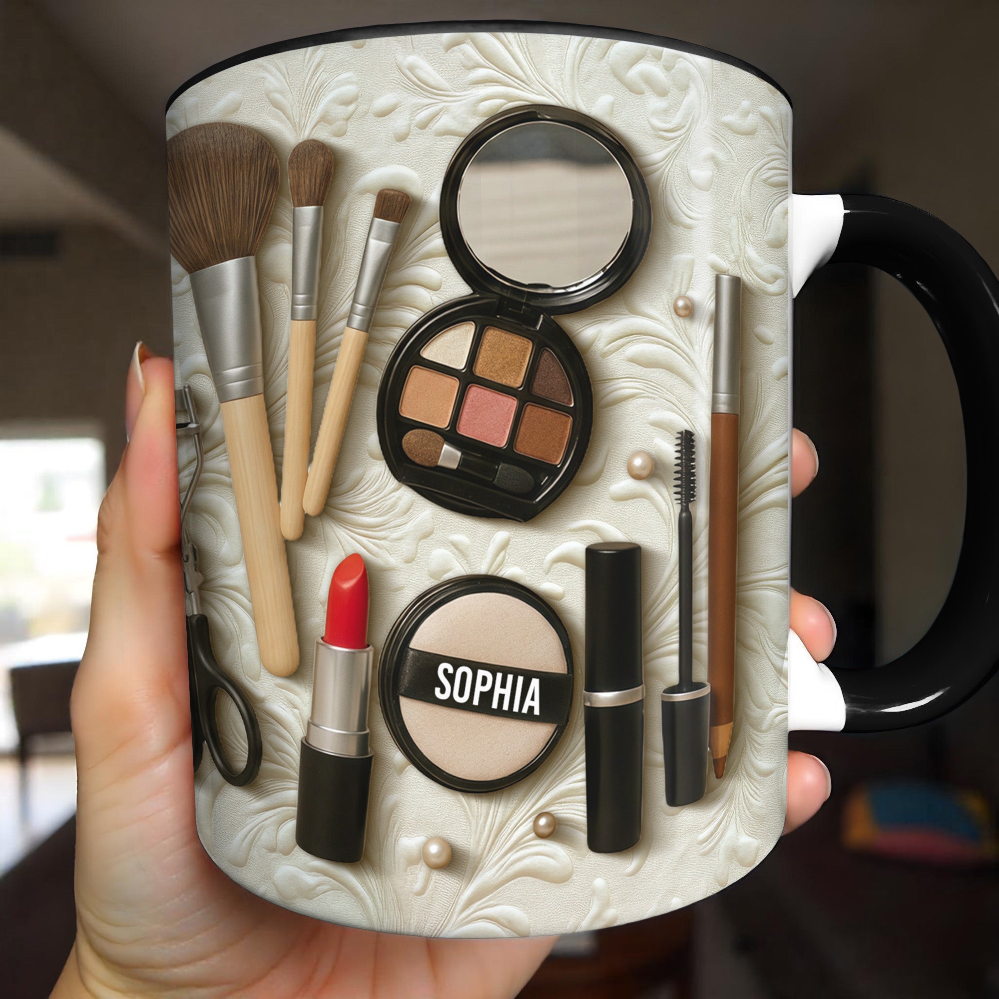 Personalized Essential Makeup Tools Accent Mug Gift For Makeup Artist Gift For Makeup Artist - Image 4