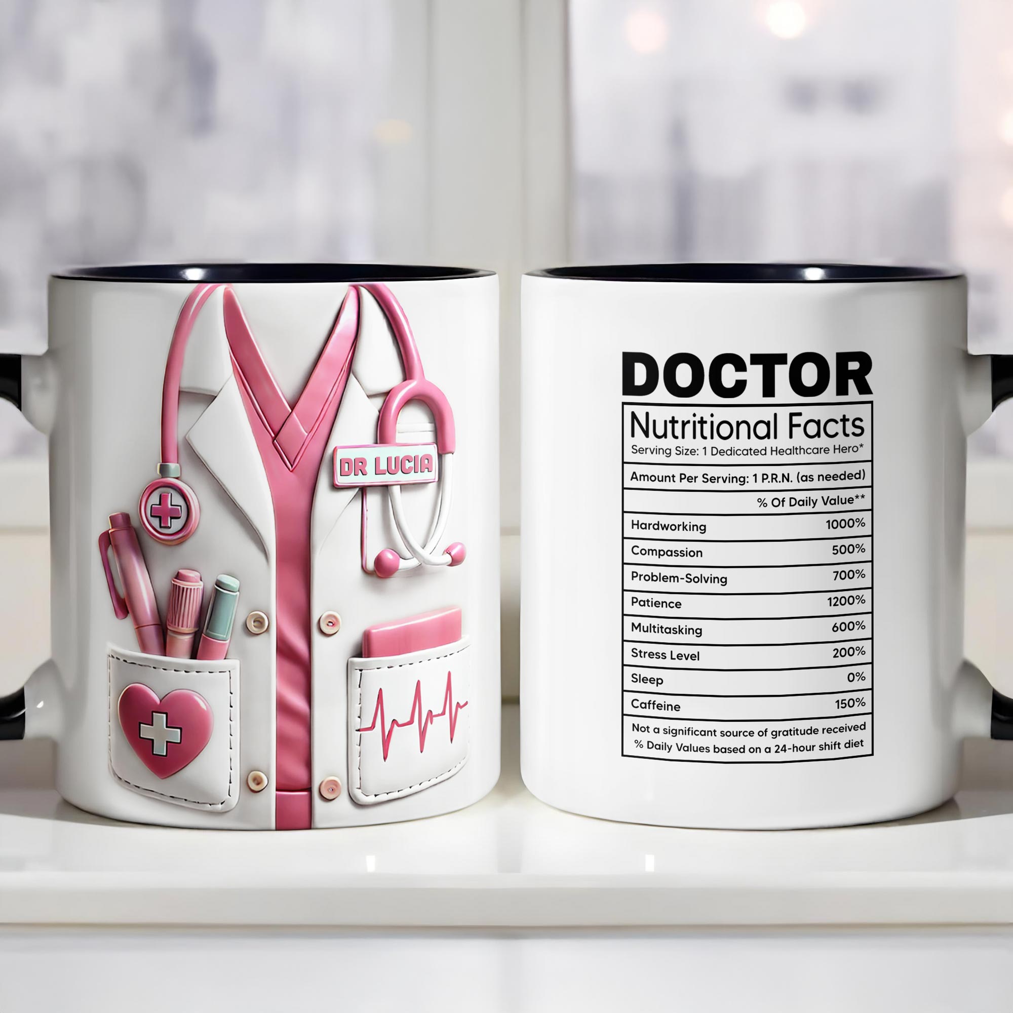 Personalized Essential Medical Equipment Accent Mug Gift For Healthcare Professionals