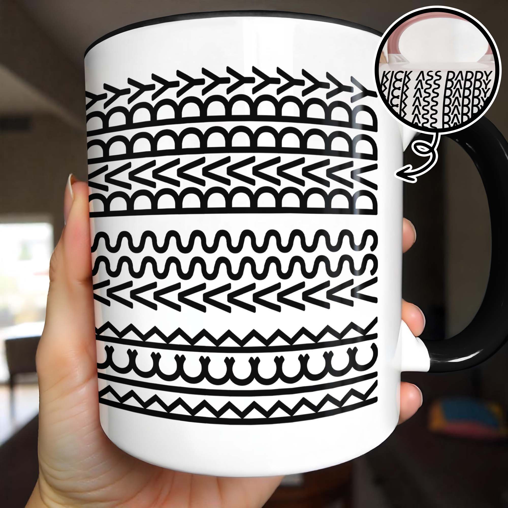 Personalized Express Your Style With Customizable Geometric Patterns Accent Mug Gifts For Dad - Image 5