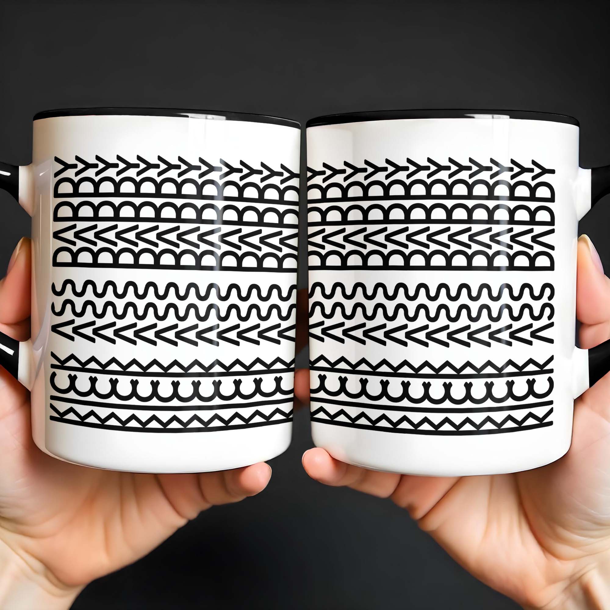Personalized Express Your Style With Customizable Geometric Patterns Accent Mug Gifts For Dad - Image 4