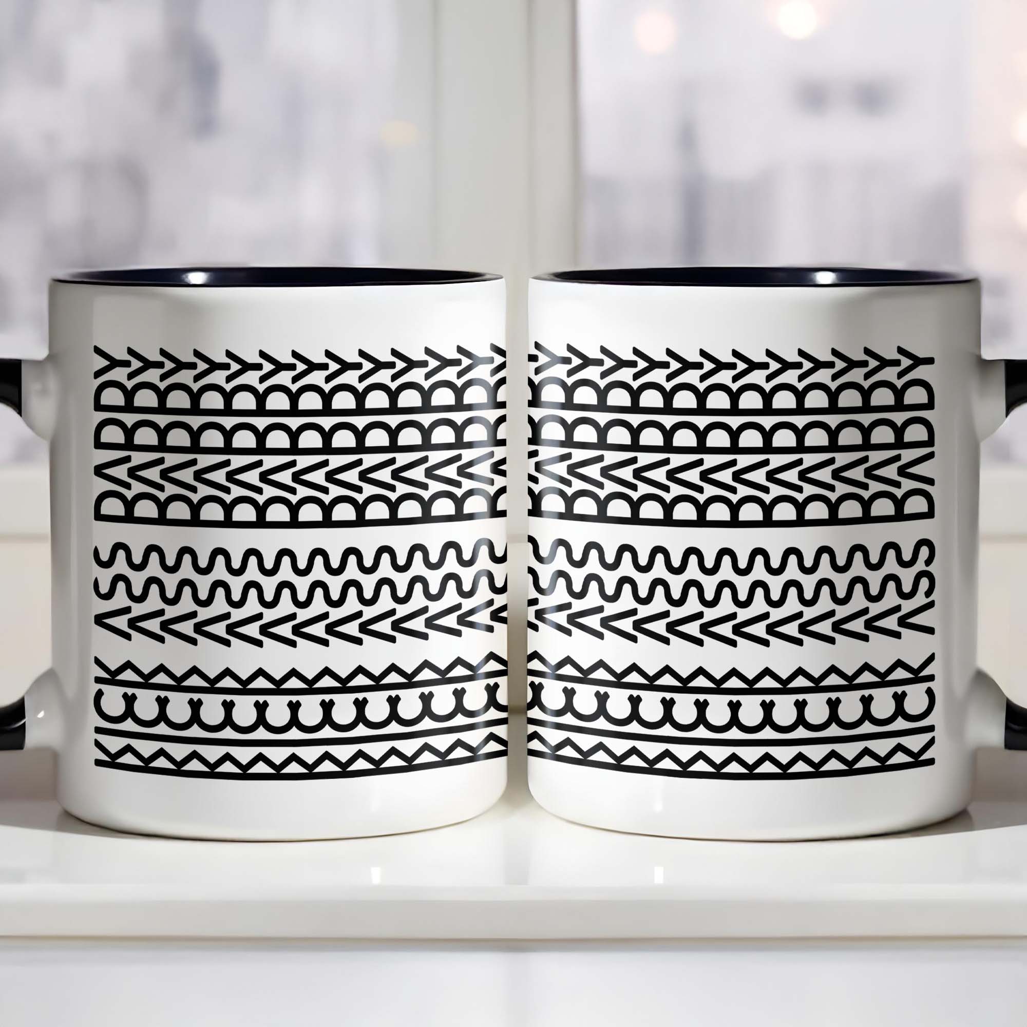 Personalized Express Your Style With Customizable Geometric Patterns Accent Mug Gifts For Dad