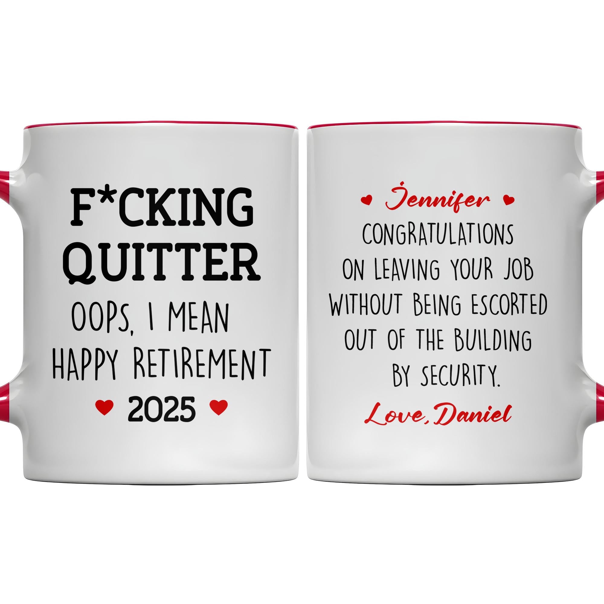 Personalized Fcking Quitter Oops I Mean Happy Retirement Accent Mug Funny Retirement Gifts - Image 6